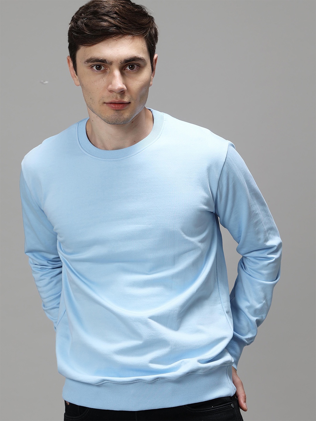

GREEN AGE Men Round Neck Sweatshirt, Blue