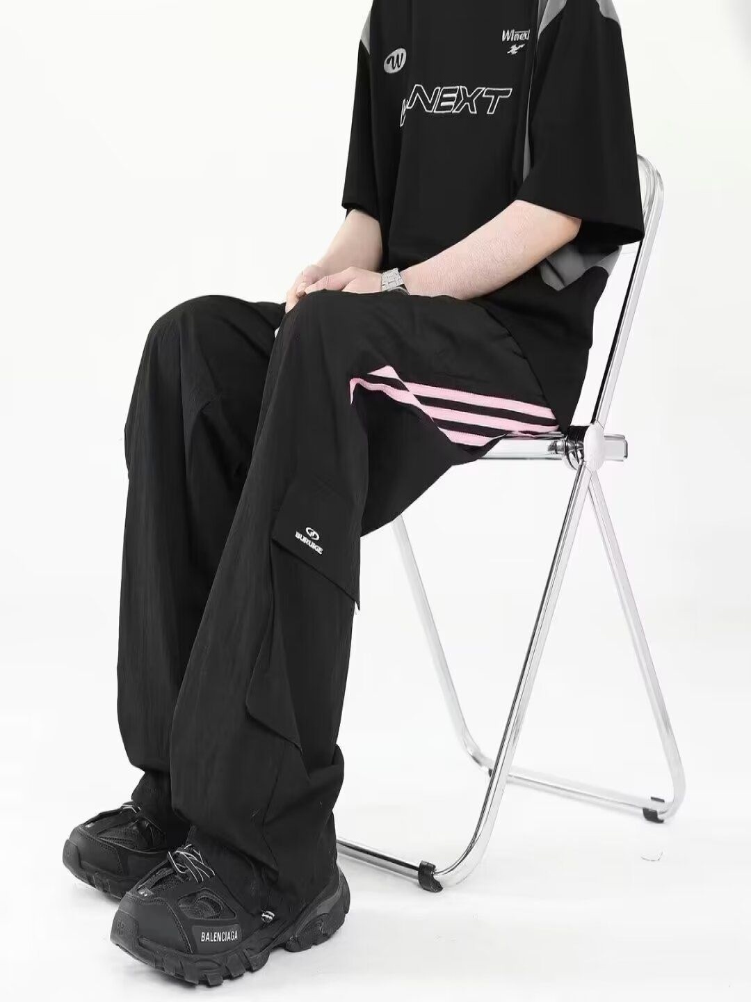 

StyleCast Men Straight Fit Trousers, Black