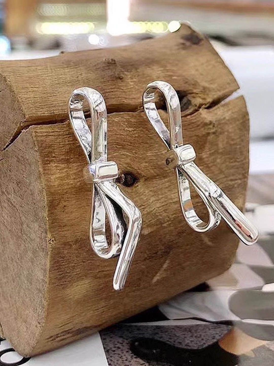 

StyleCast Contemporary Shaped Studs, Silver