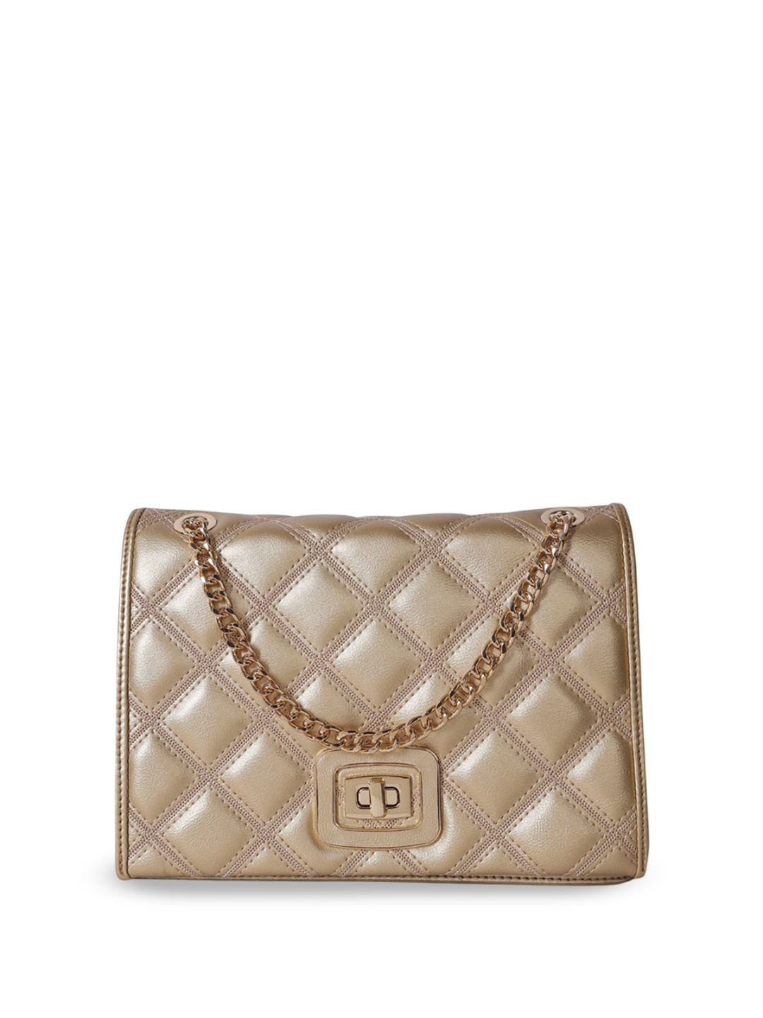 

MAGNOLIA PU Sling Bag with Quilted, Gold