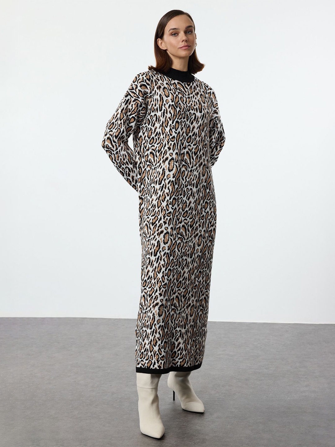 

Trendyol Animal Print Jumper Dress, Na