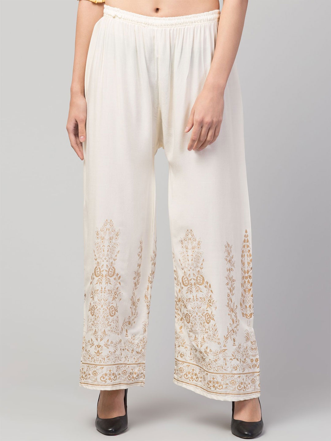 

STYLE PREZONE Women Printed Palazzos, Off white