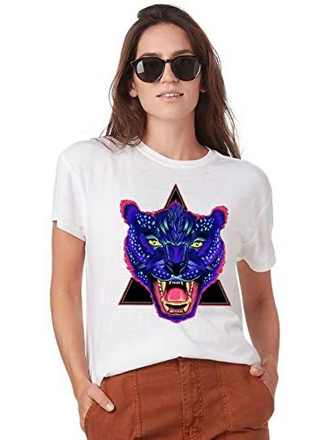 

VLAM Women Printed T-shirt, White