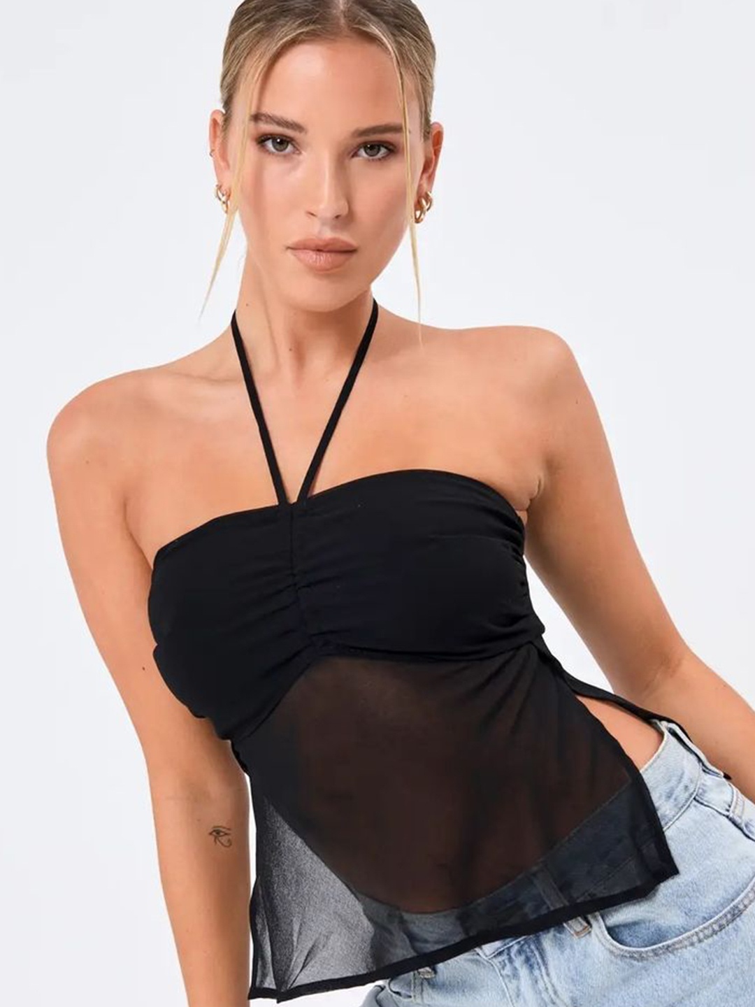 

LULU & SKY Halter Neck Tube Top, Black