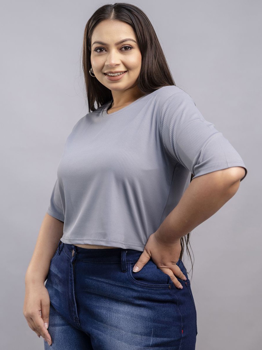 

Fashion Zest Women Plus Size Striped Cotton Tank Top, Grey