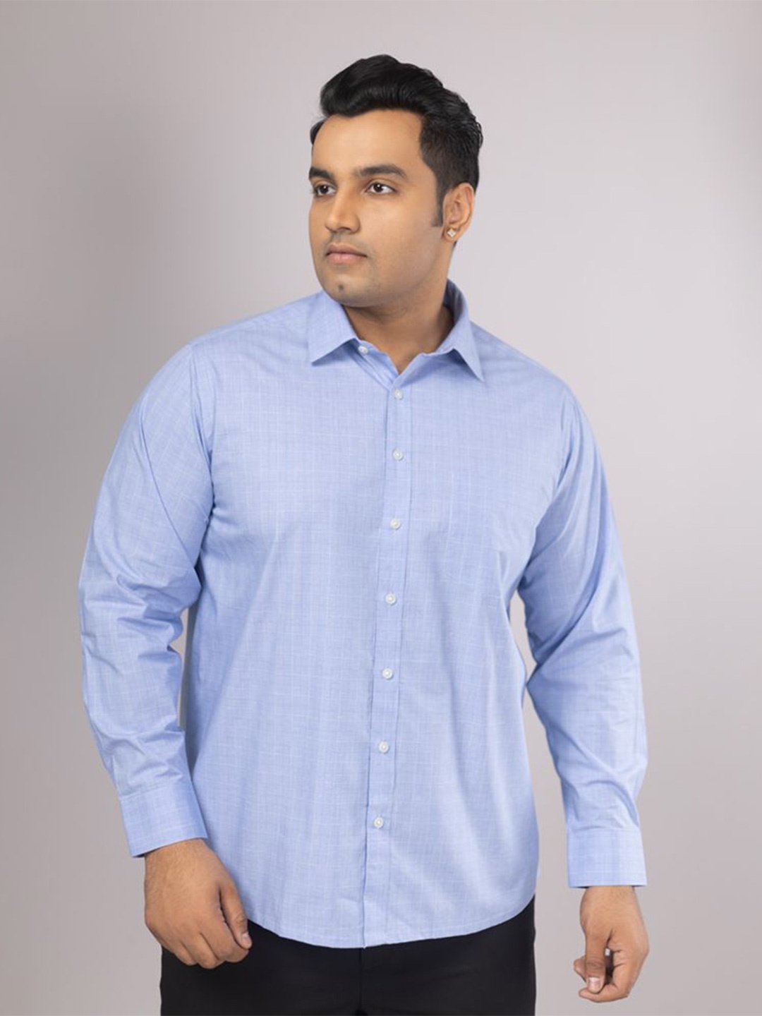 

Sizeupp Men Standard Grid Tattersall Checks Opaque Checked Casual Shirt, Blue