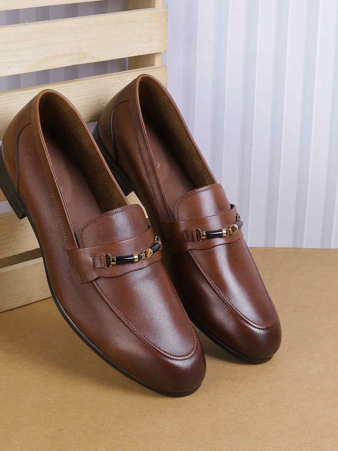 

Metro Men Leather Formal Slip-On Loafers Shoes, Tan