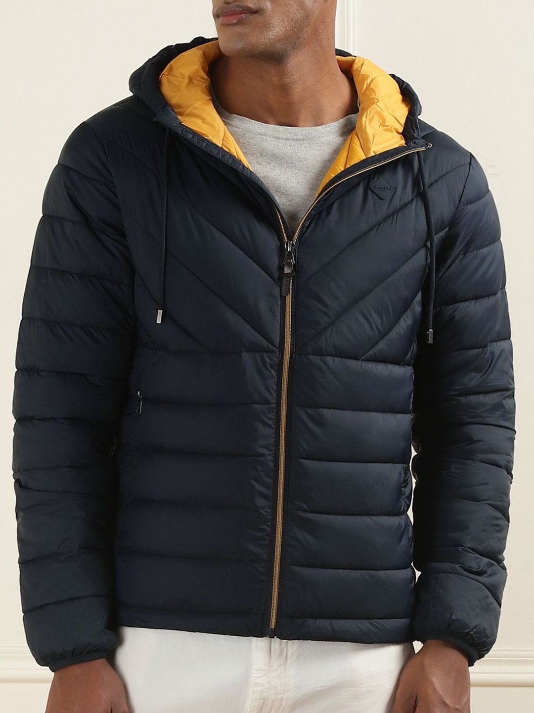

HACKETT LONDON Men Padded Jacket with Patchwork, Blue