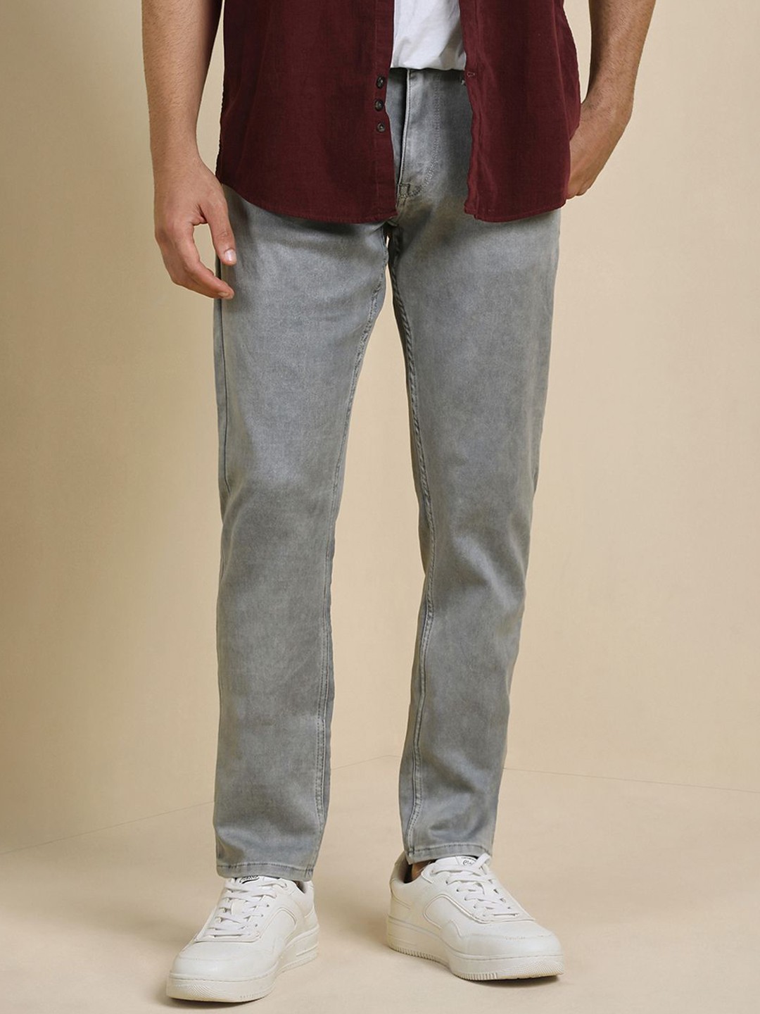 

Allen Solly Men Slim Fit Heavy Fade Jeans, Grey