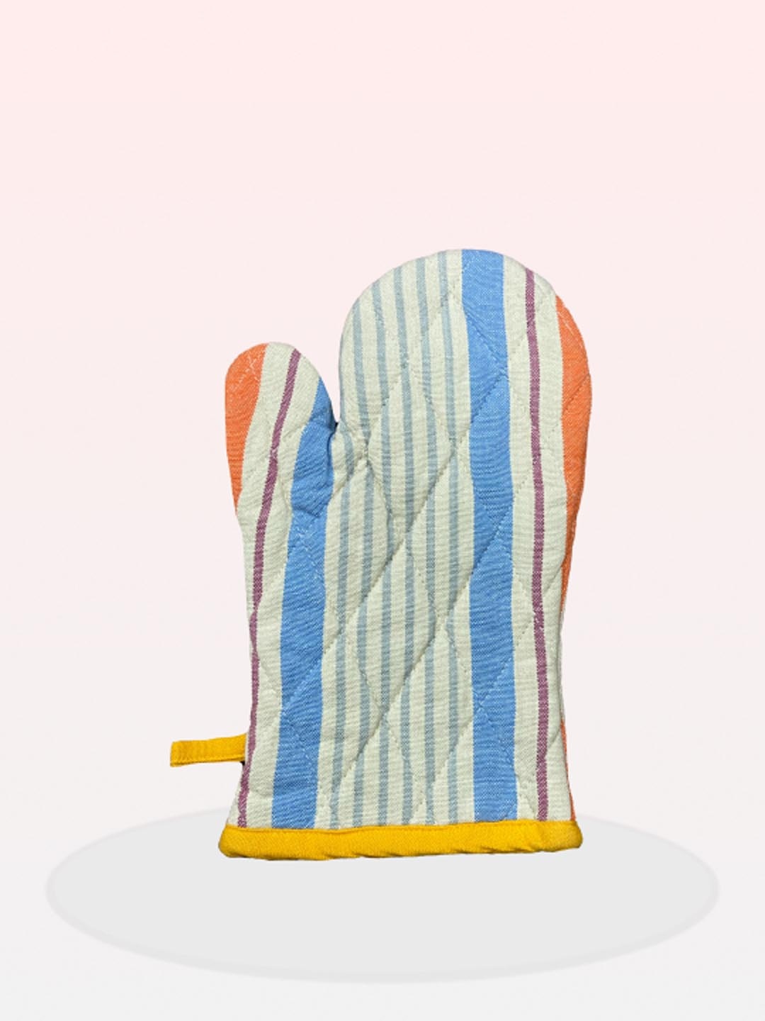 

SAJAVAT Blue & Orange Colored Printed Pure Cotton Oven Glove