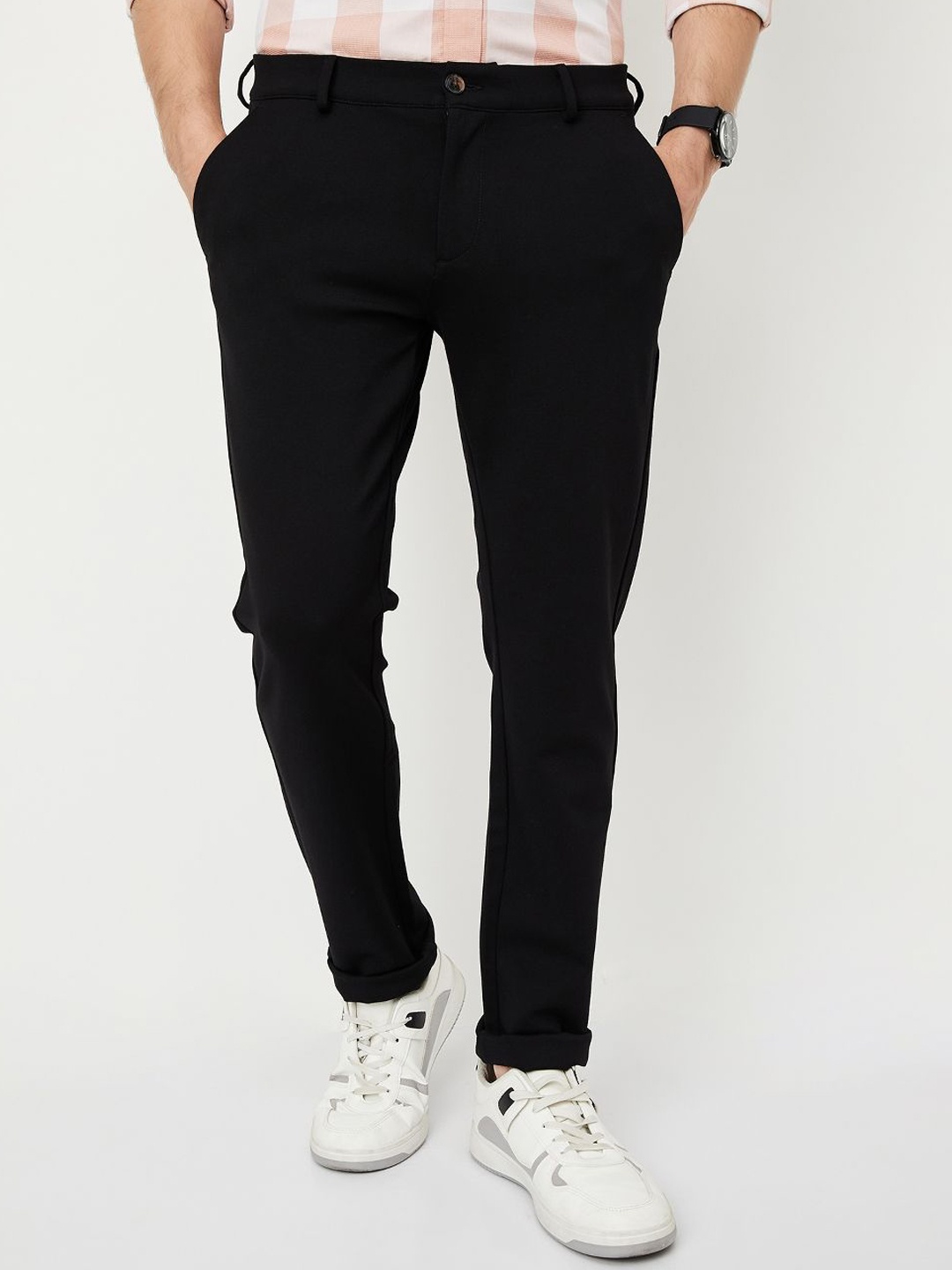 

max Men Chinos Trousers, Black