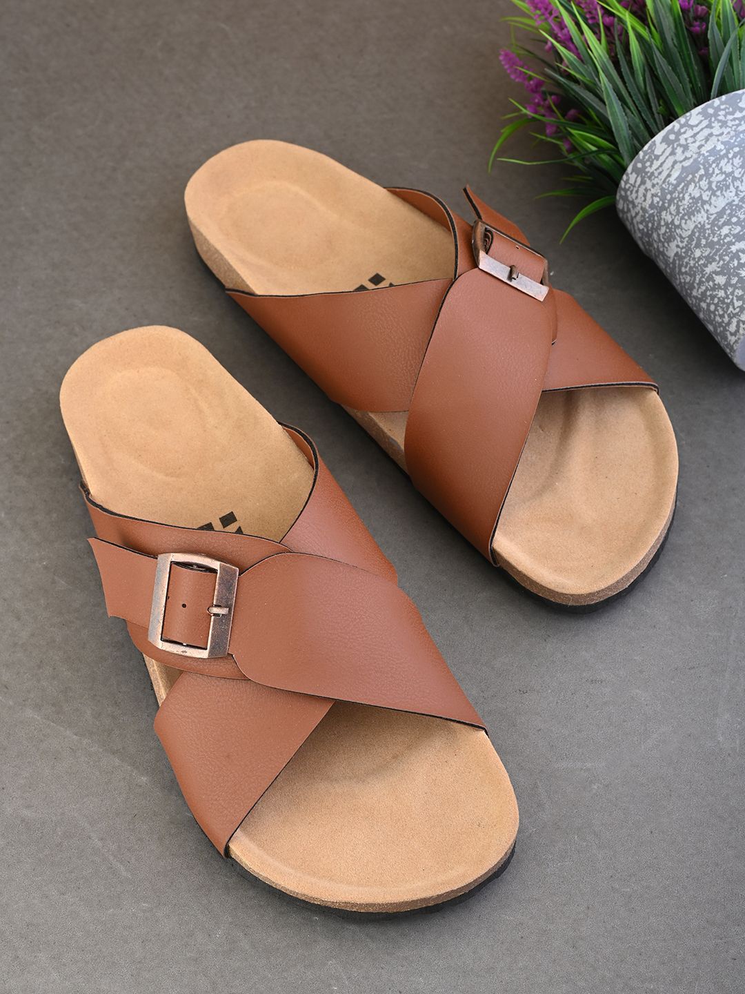 

HERE&NOW Men Comfort Sandals, Tan