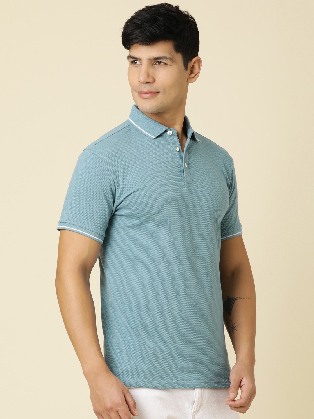 

Provogue Men Polo Collar Dri-FIT T-shirt, Blue
