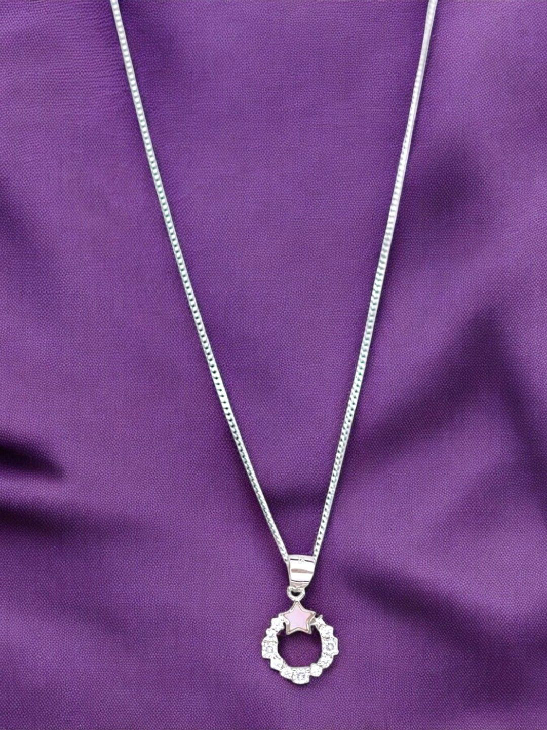 

Taraash Silver-Plated 925 Sterling Silver Circular Pendants with Chains