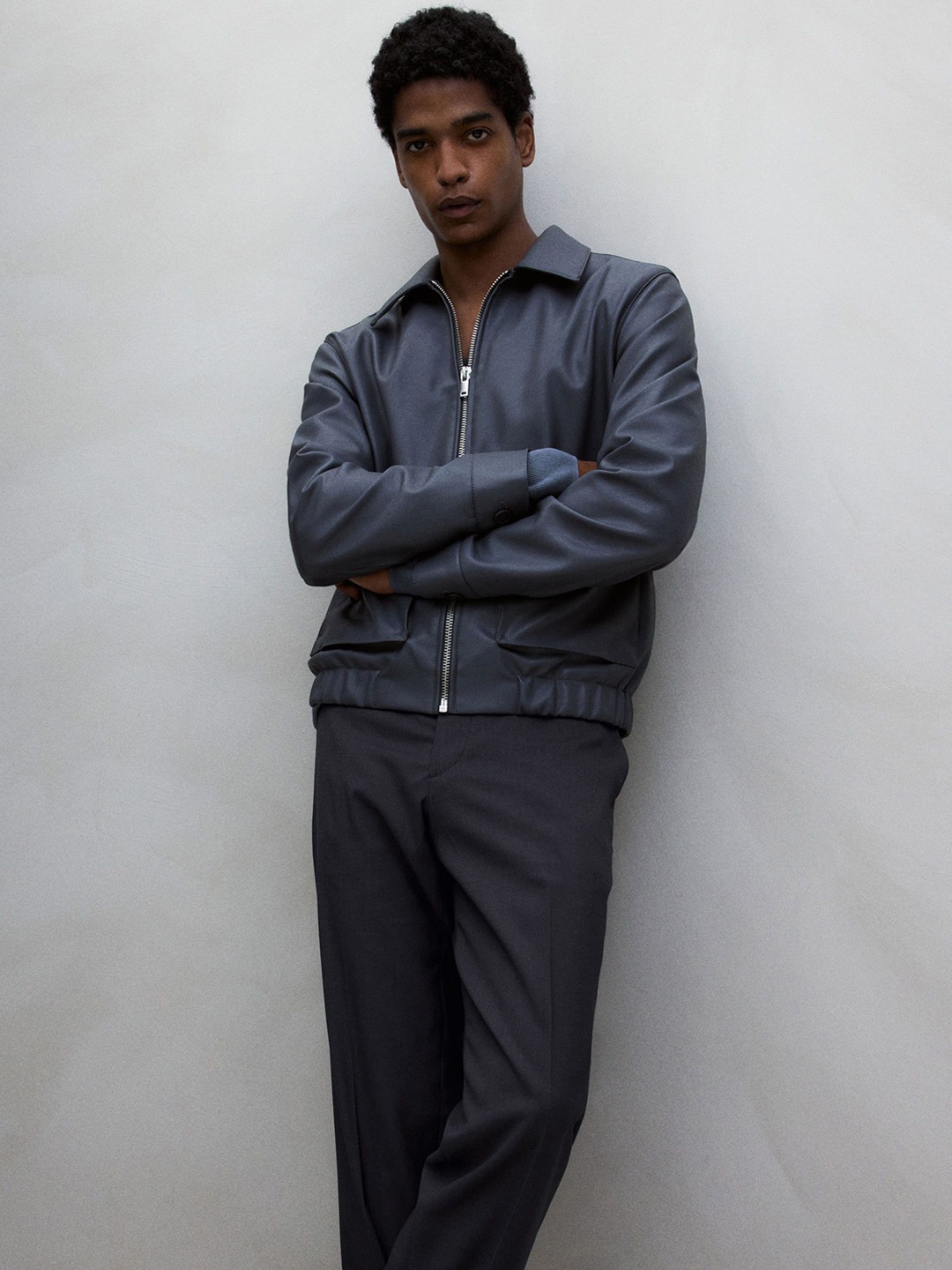 

H&M Regular Fit Suit Trousers, Grey