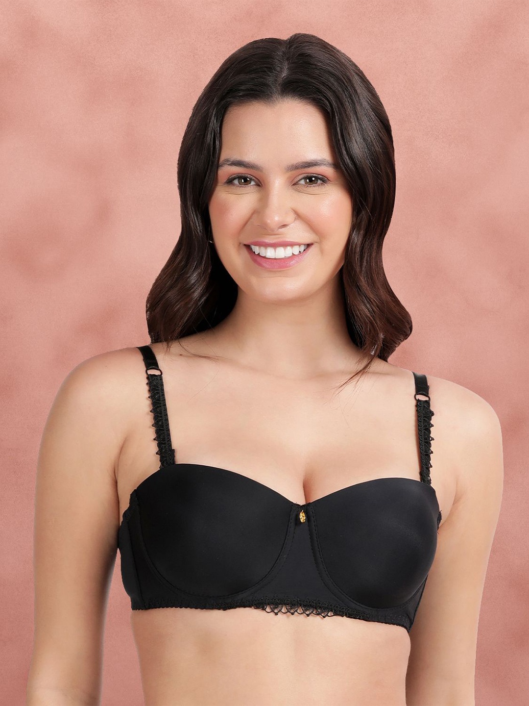 

Susie Medium Coverage Underwired Lightly Padded Anti Odour Balconette Bra, Black