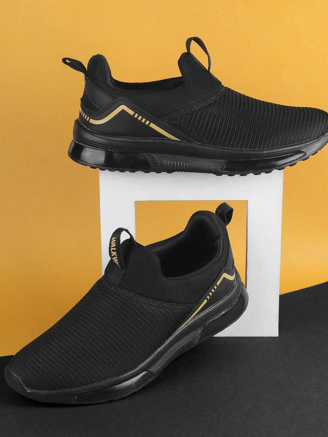 

WALKWAY by Metro Men Woven Design Round Toe Sneakers, Black