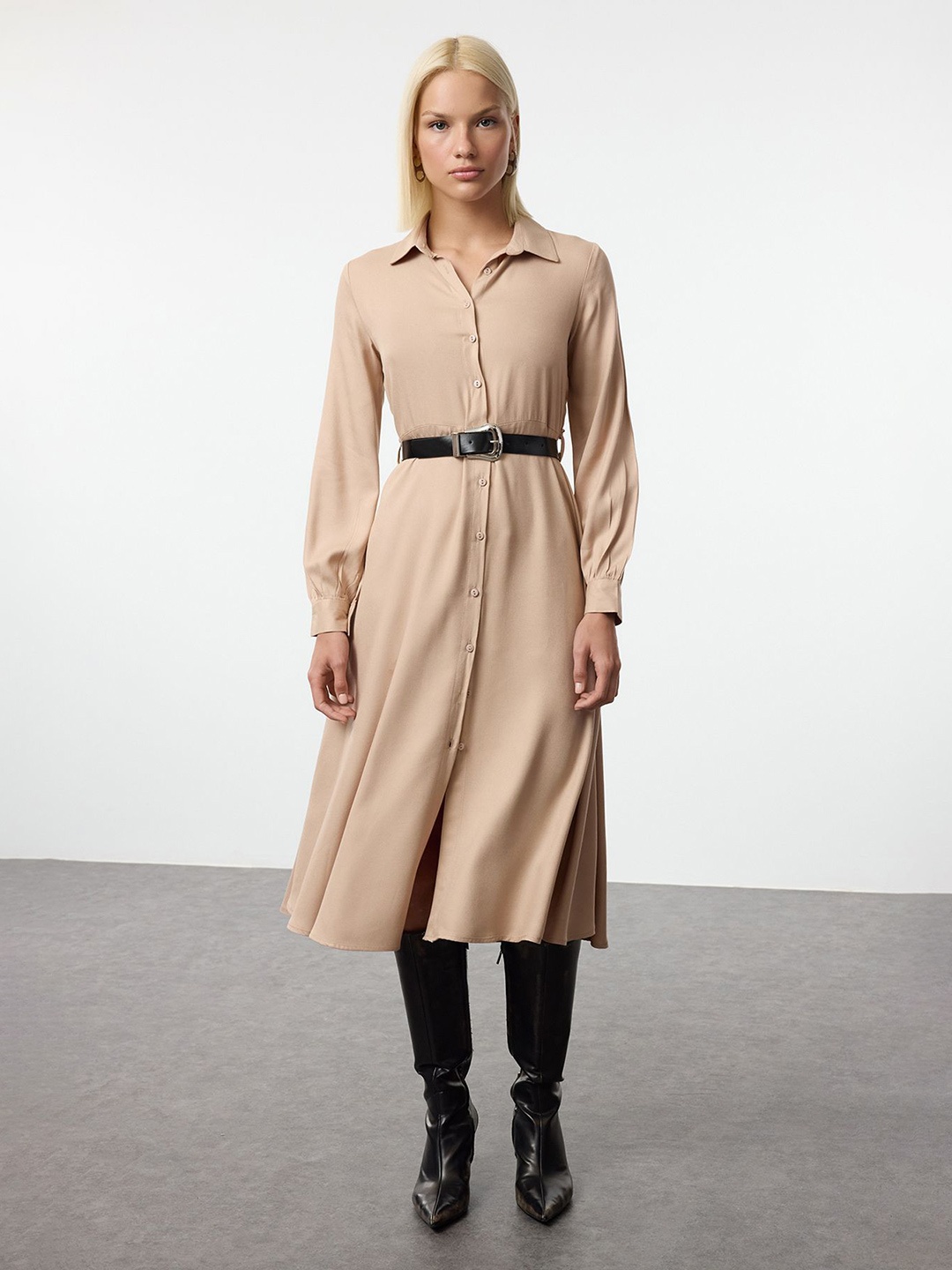 

Trendyol Shirt Midi Dress, Na