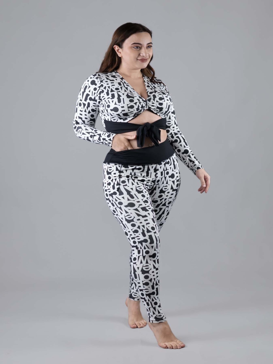 

Keepfit Plus Size Printed Swimset, White
