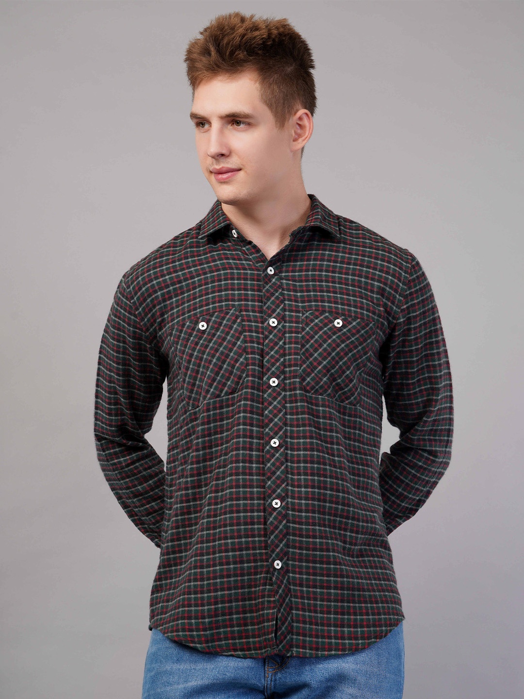 

Binioz Men Classic Tartan Checks Opaque Checked Casual Shirt, Multi