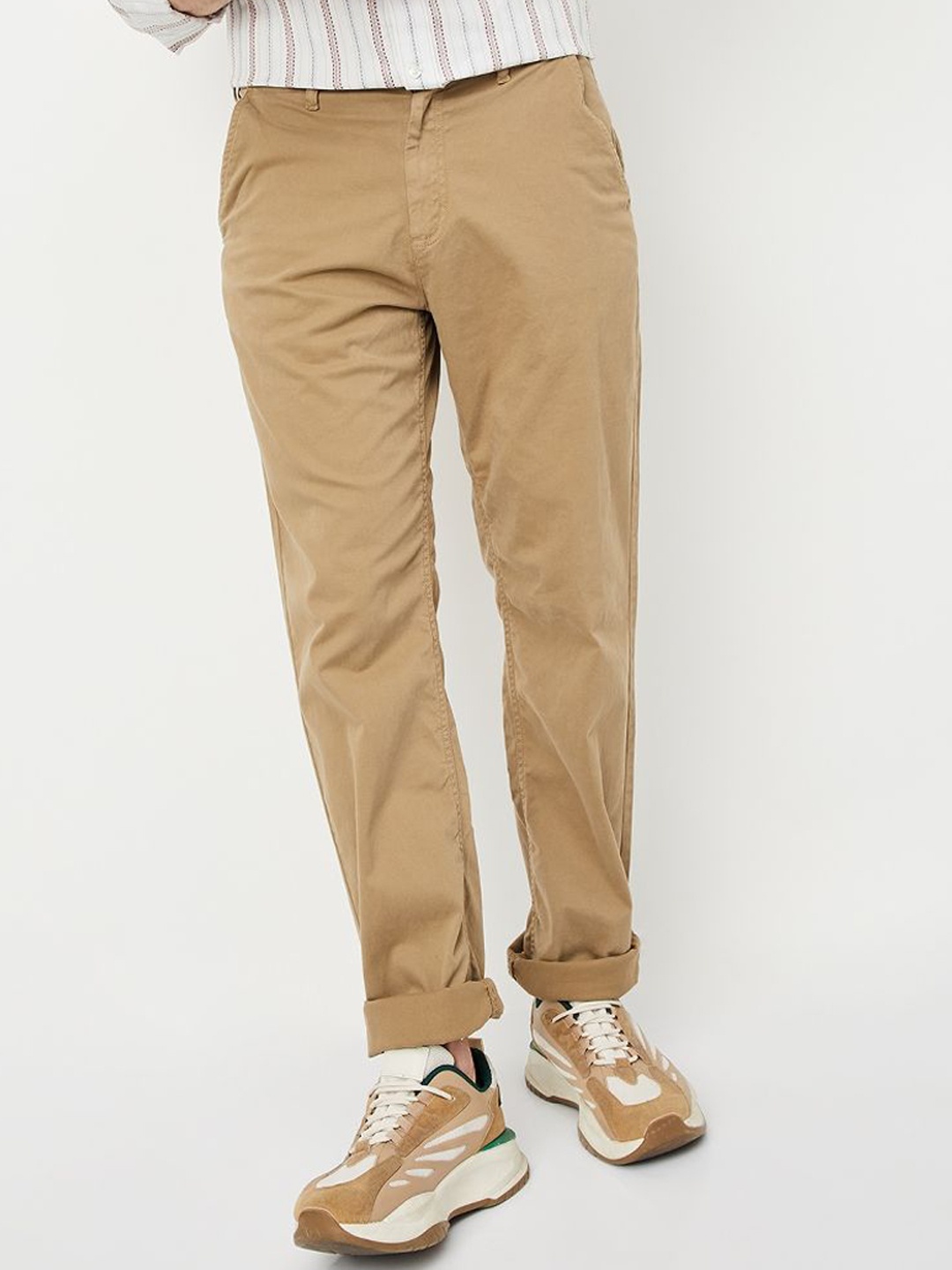 

max Men Chinos Trousers, Brown