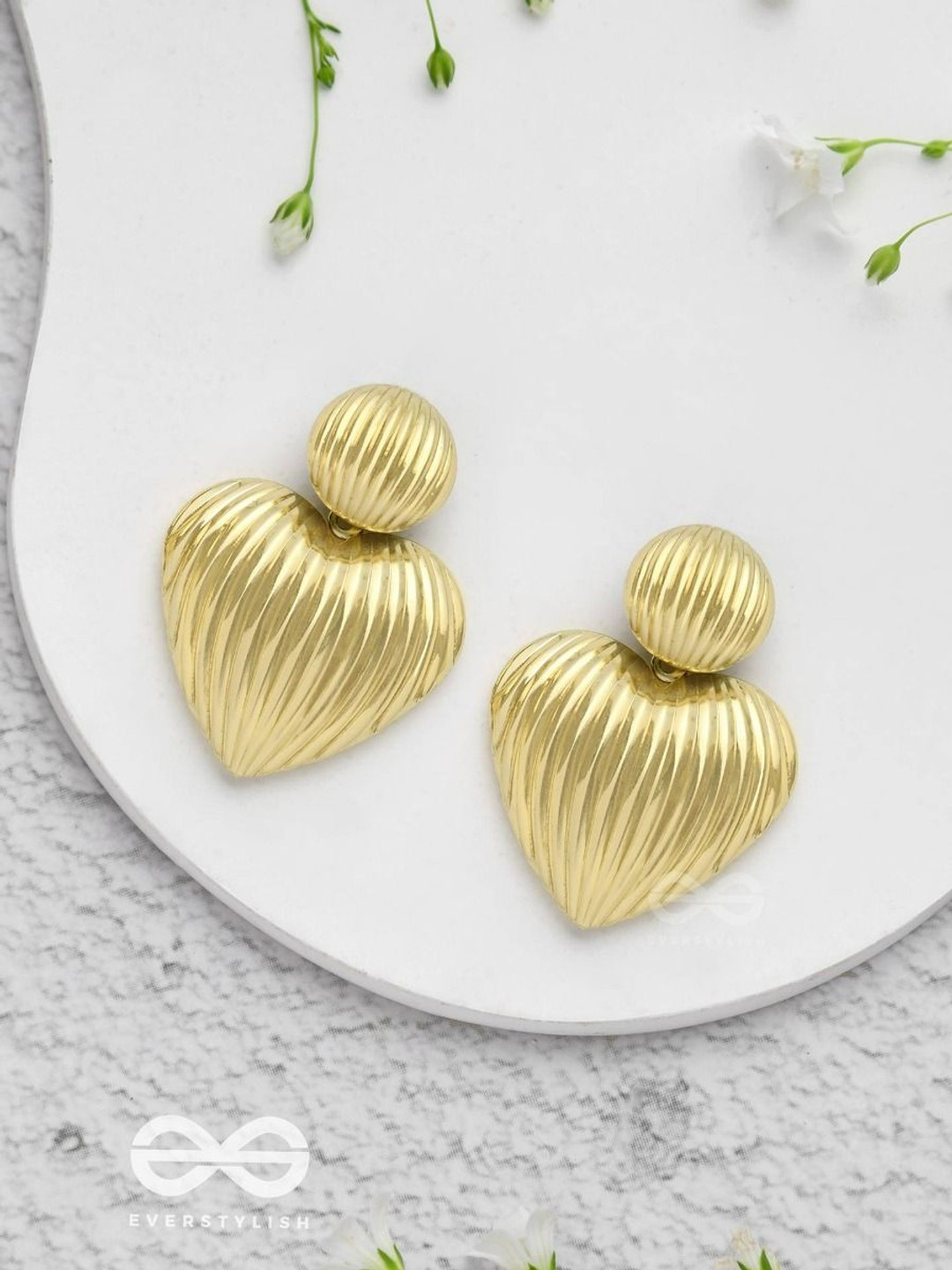 

EVERSTYLISH Contemporary Shaped Drop Earrings, Gold