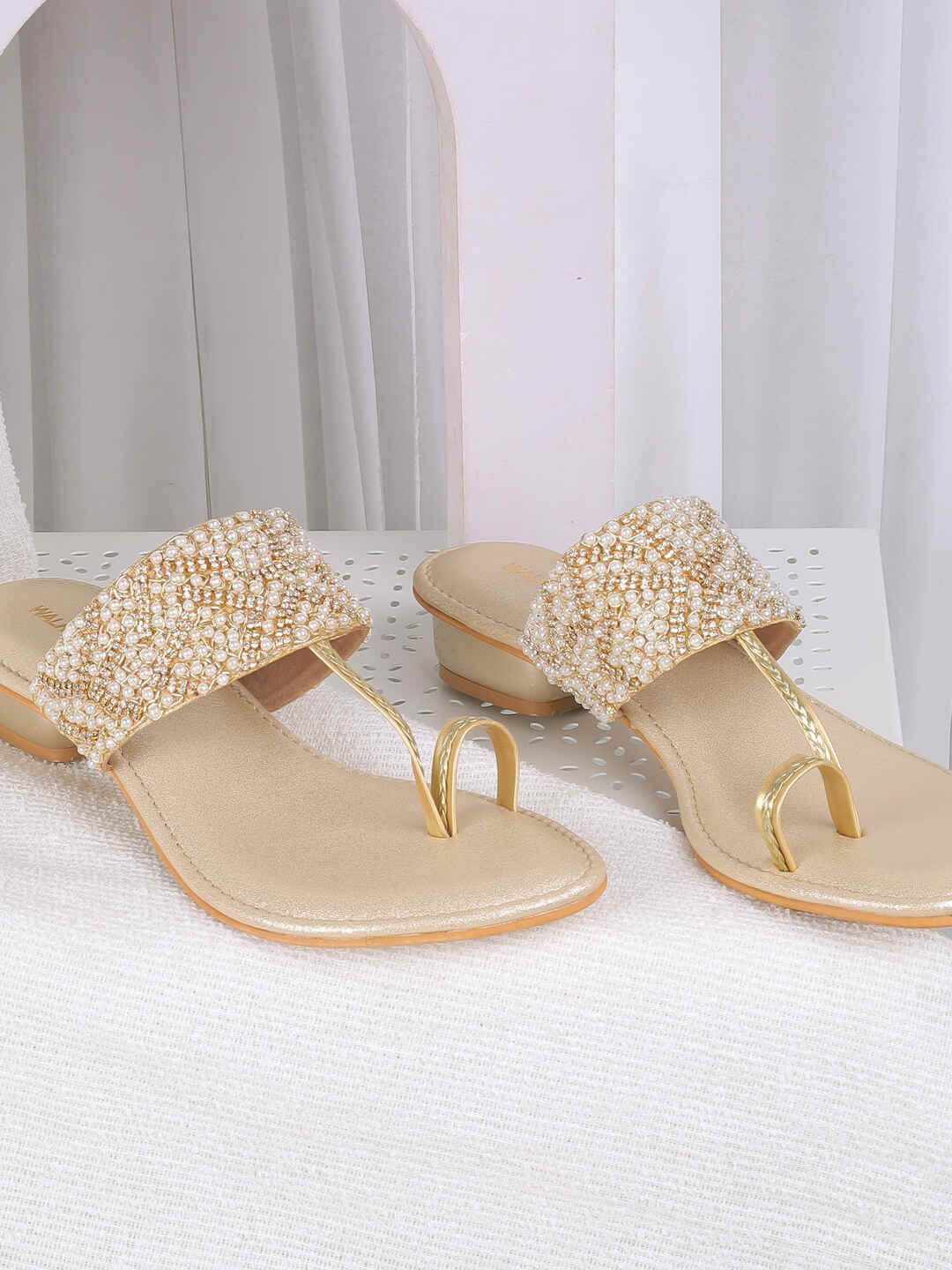 

WALKWAY by Metro Embellished Block Sandals, Gold