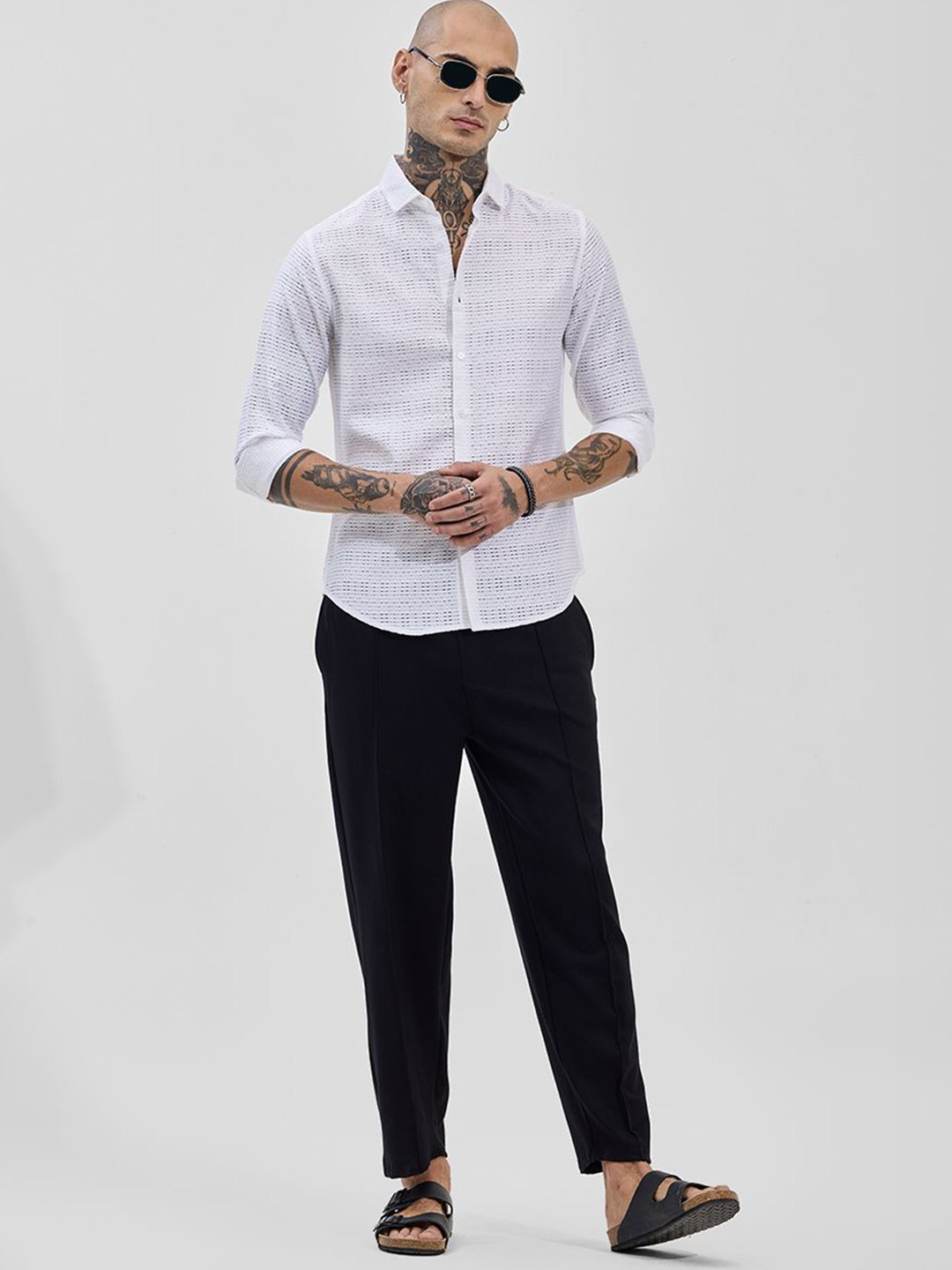 

Snitch Men Classic Slim Fit Opaque Formal Shirt, White