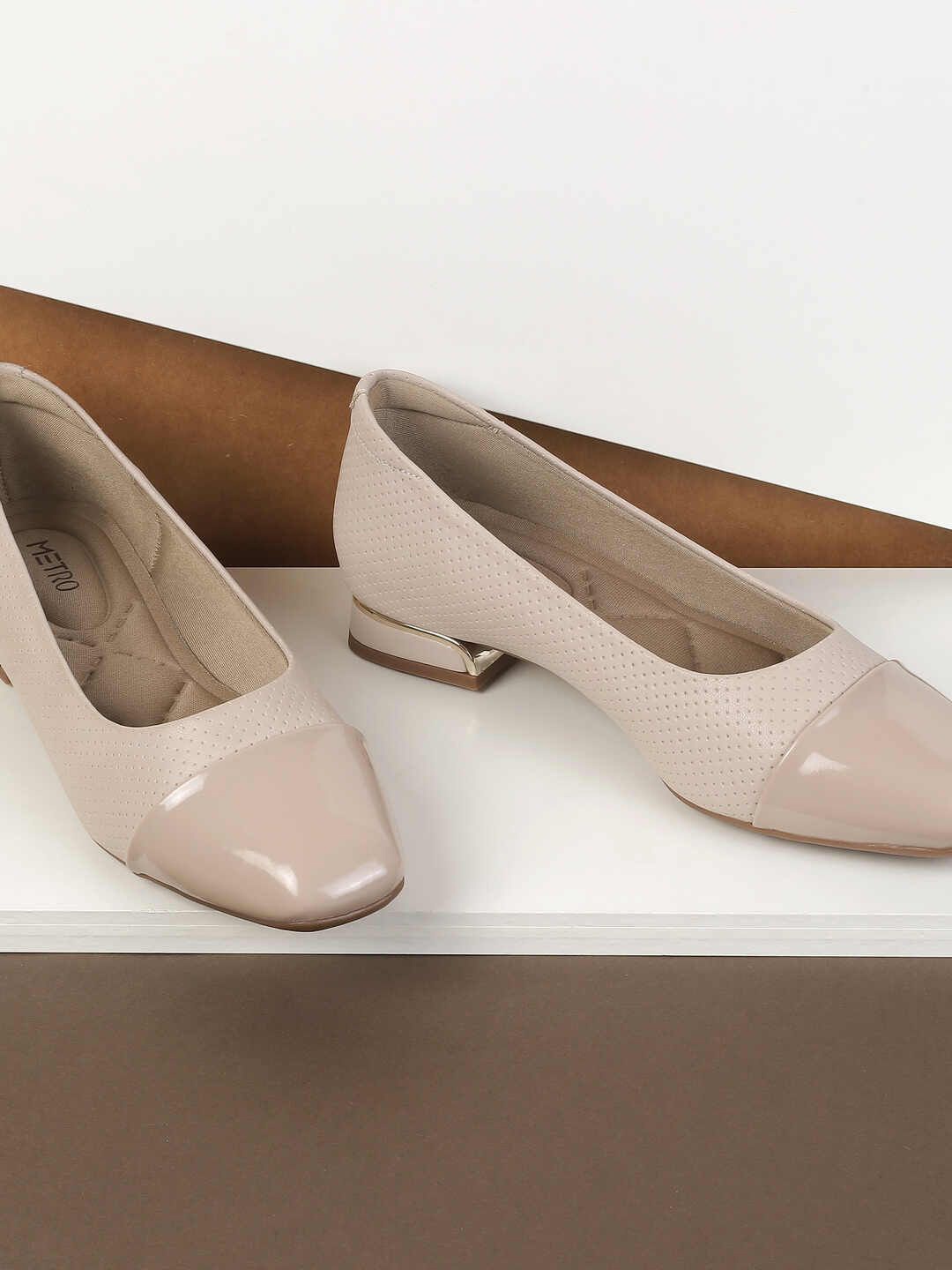 

Metro Printed Block Pumps, Beige