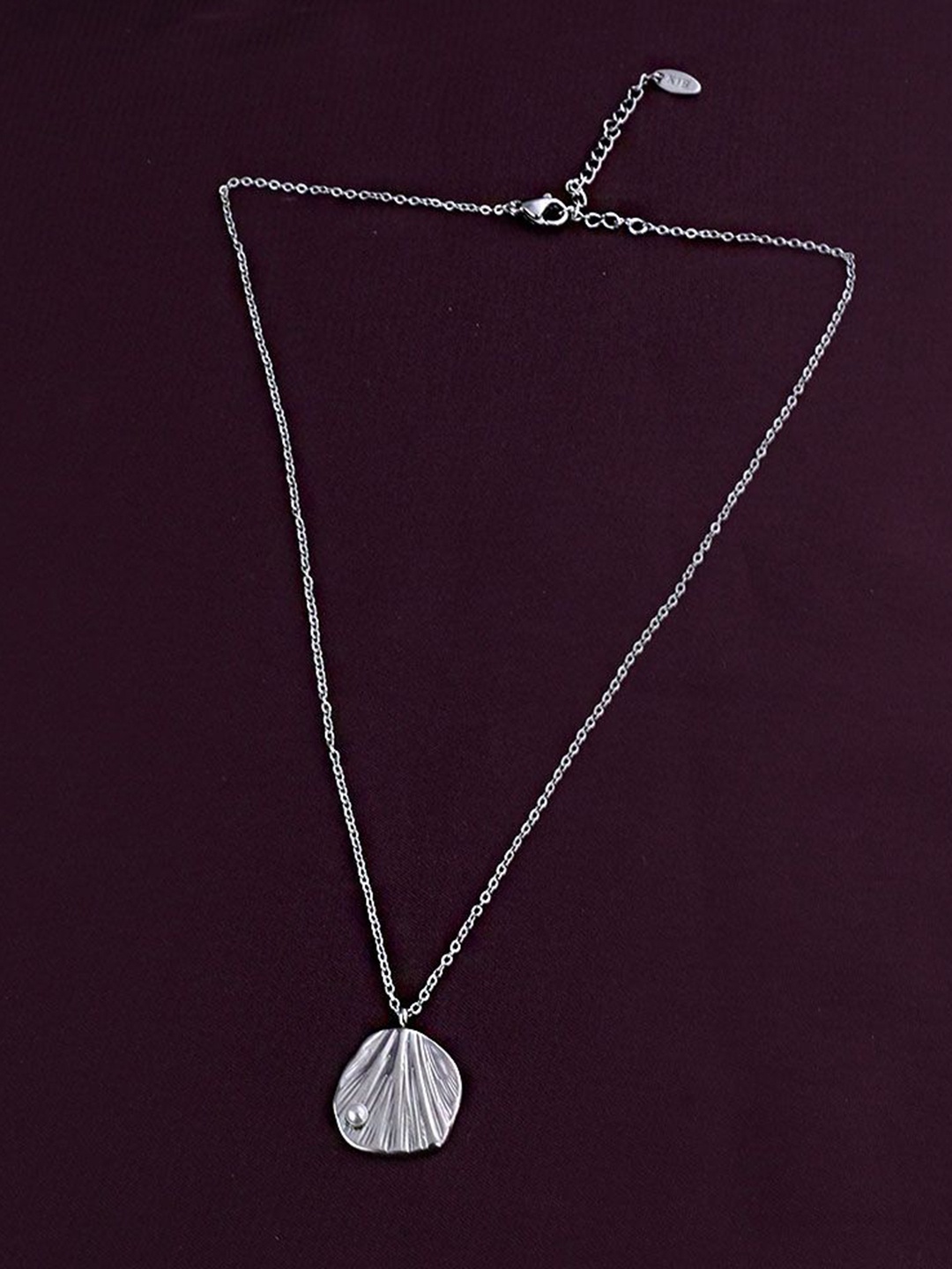 

PALMONAS 18K Silver-Plated Stainless Steel Oyster With Tiny Pearl Beads Minimal Chain