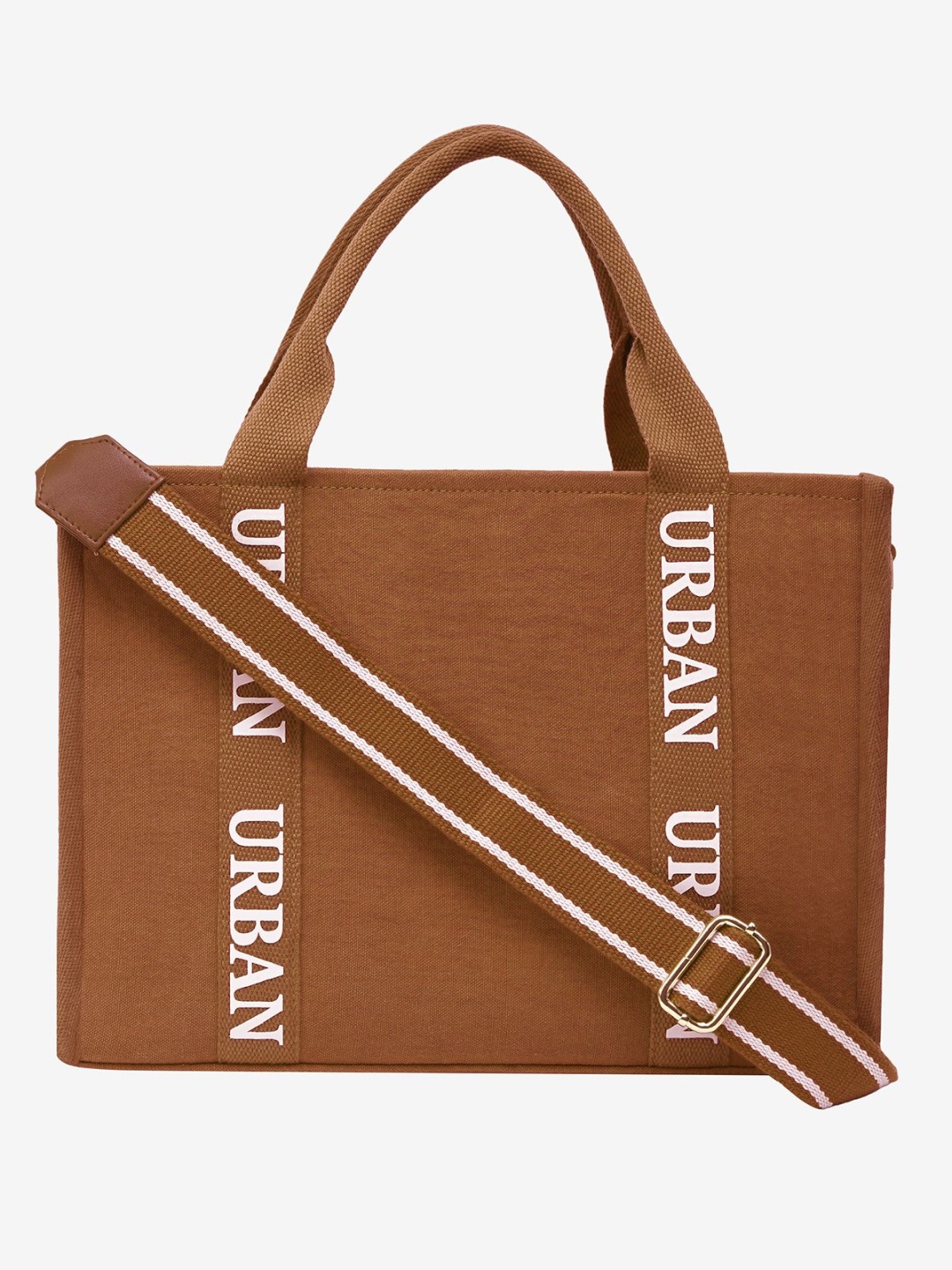

Rizir Women Typography Printed Shopper Cotton Tote Bag, Brown