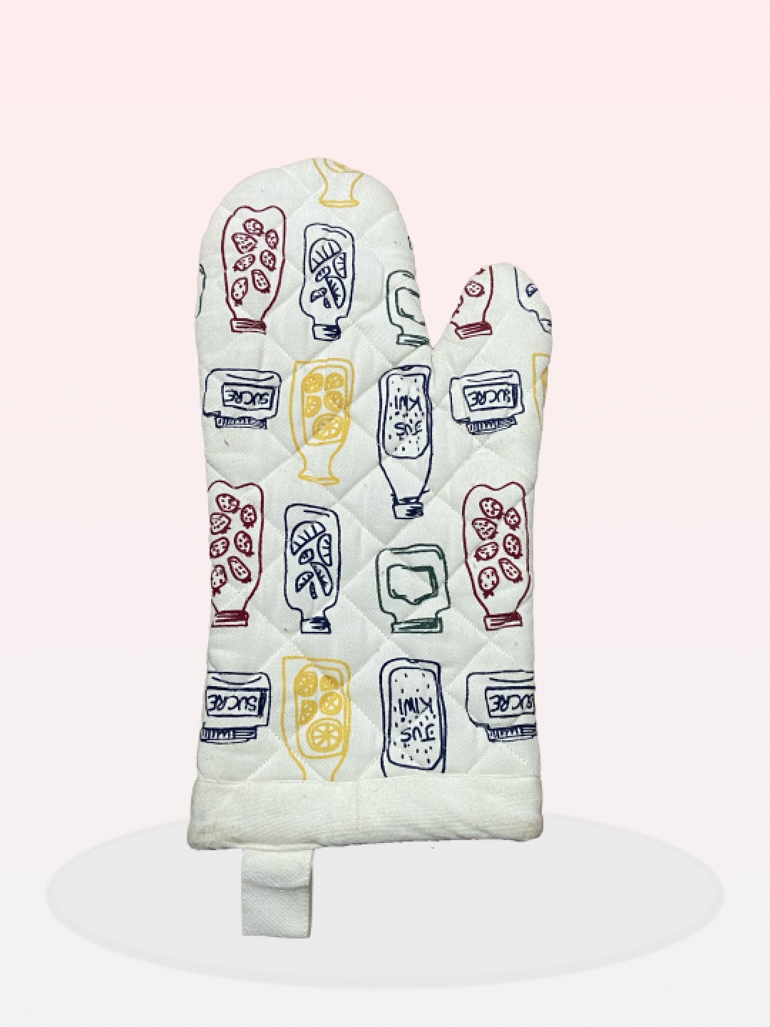 

SAJAVAT White & Yellow Printed Pure Cotton Oven Glove