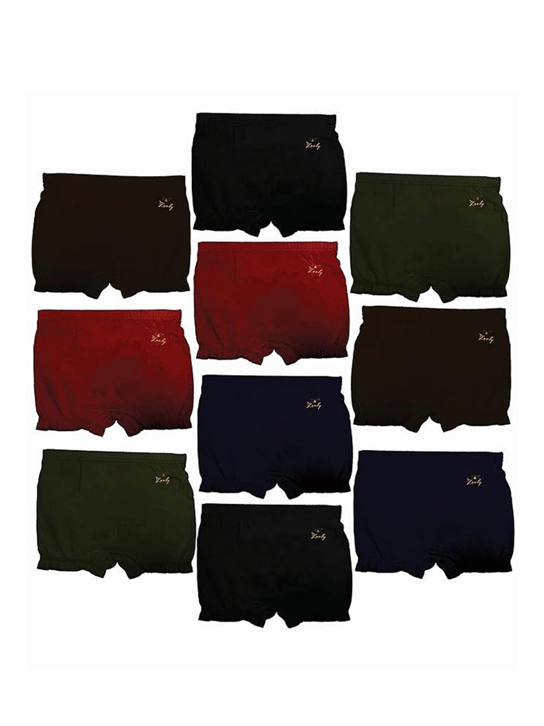 

HAP Girls Pack Of 10 Assorted Boy Shorts Briefs, Green