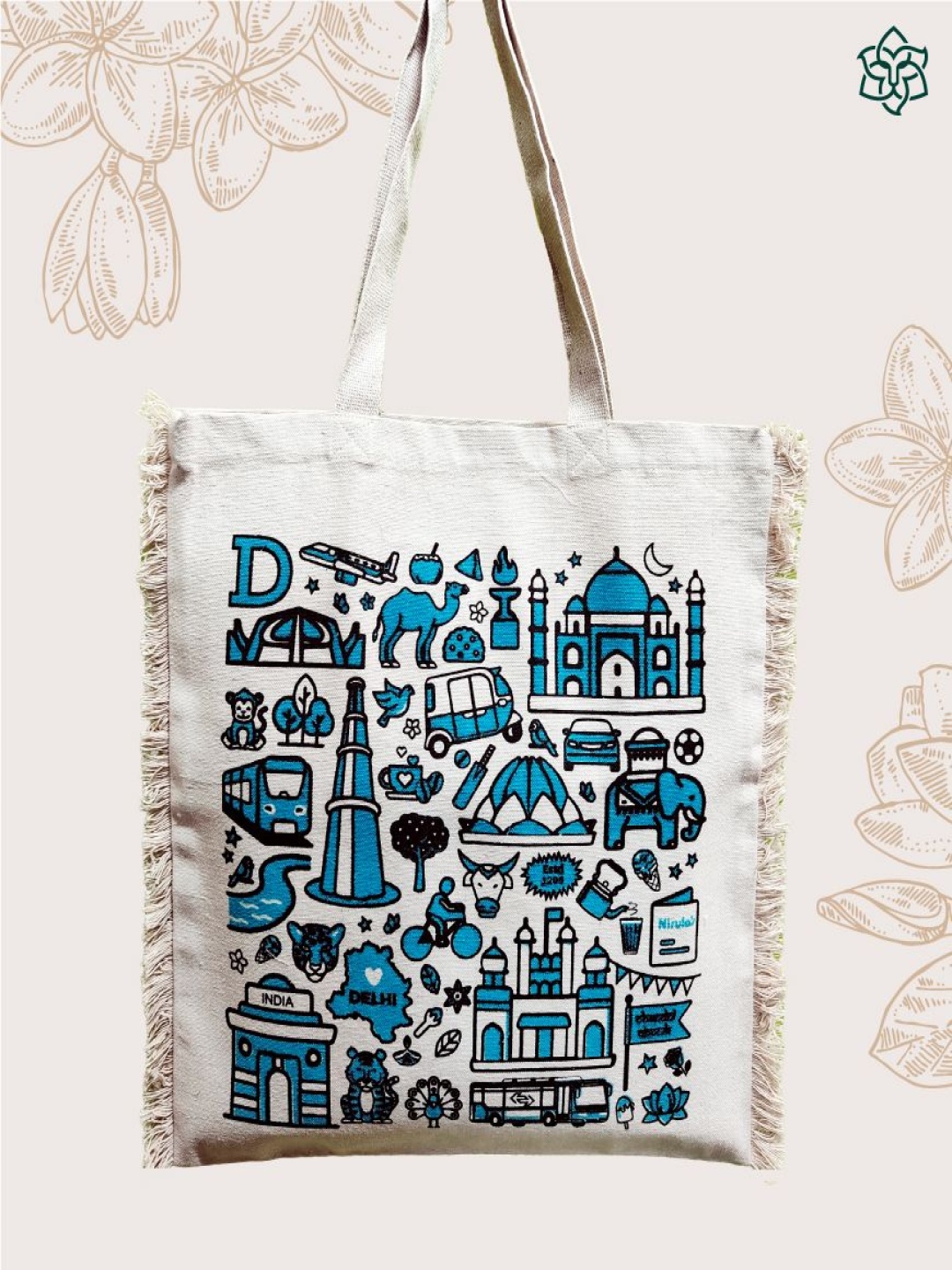 

MAATIR DESIGNS Unisex Graphic Printed Shopper Tote Bag, Beige