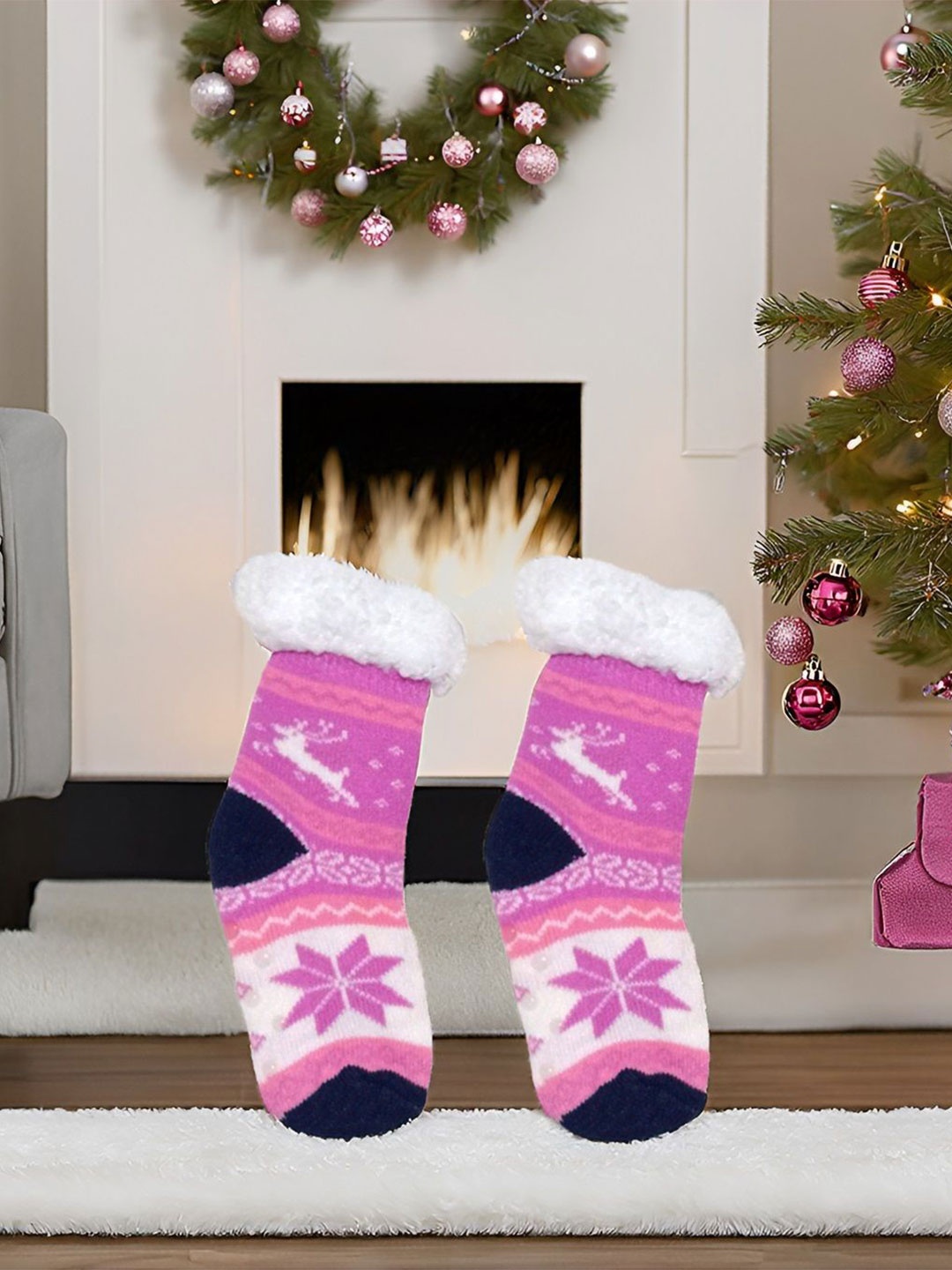 

Butterthief Kids Patterned Calf Length Socks, Pink
