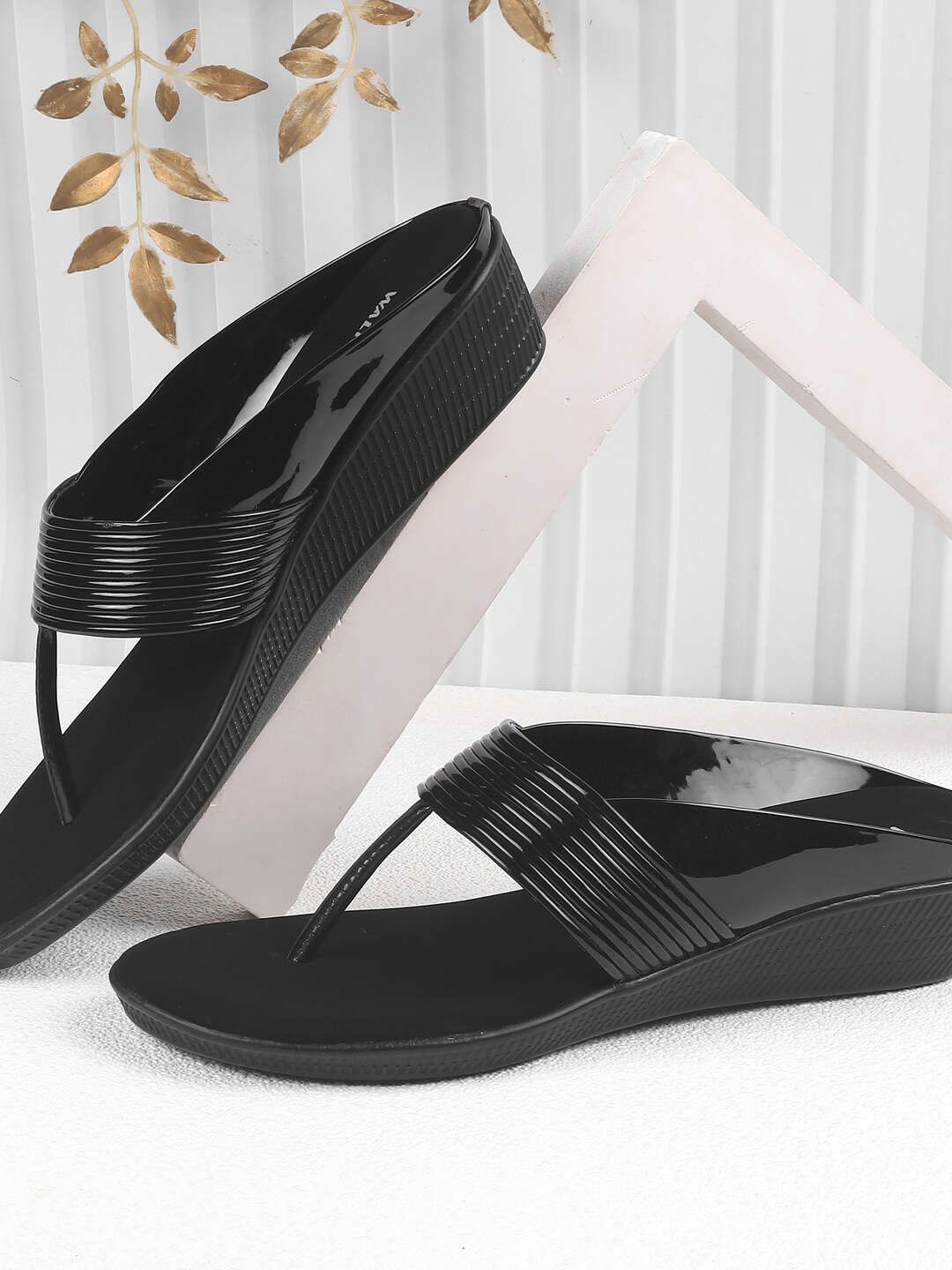 

WALKWAY by Metro Striped Wedge Pumps, Black