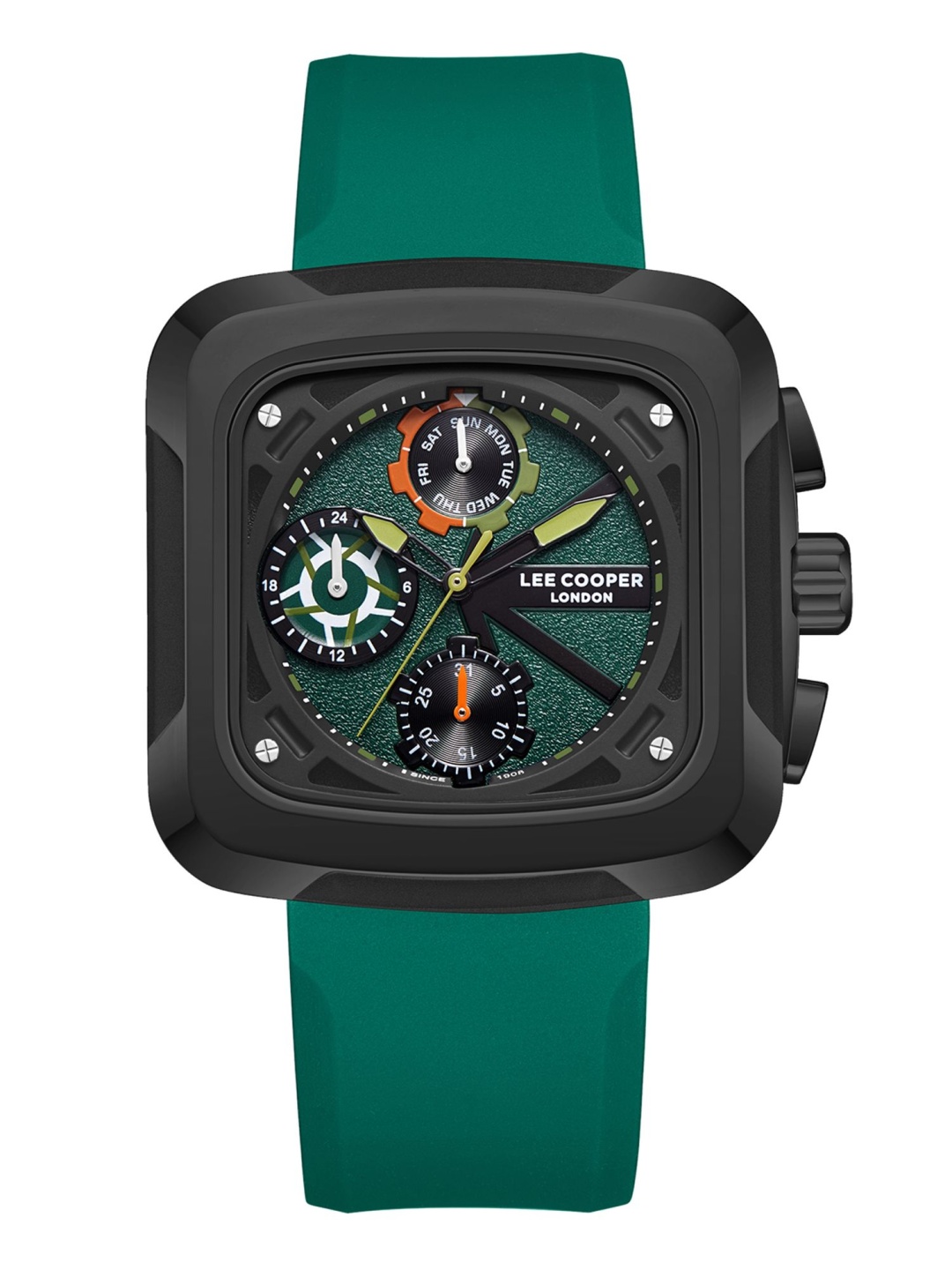 

Lee Cooper Men Brass Dial & Straps Analogue Multi Function Watch LC08012.075, Green