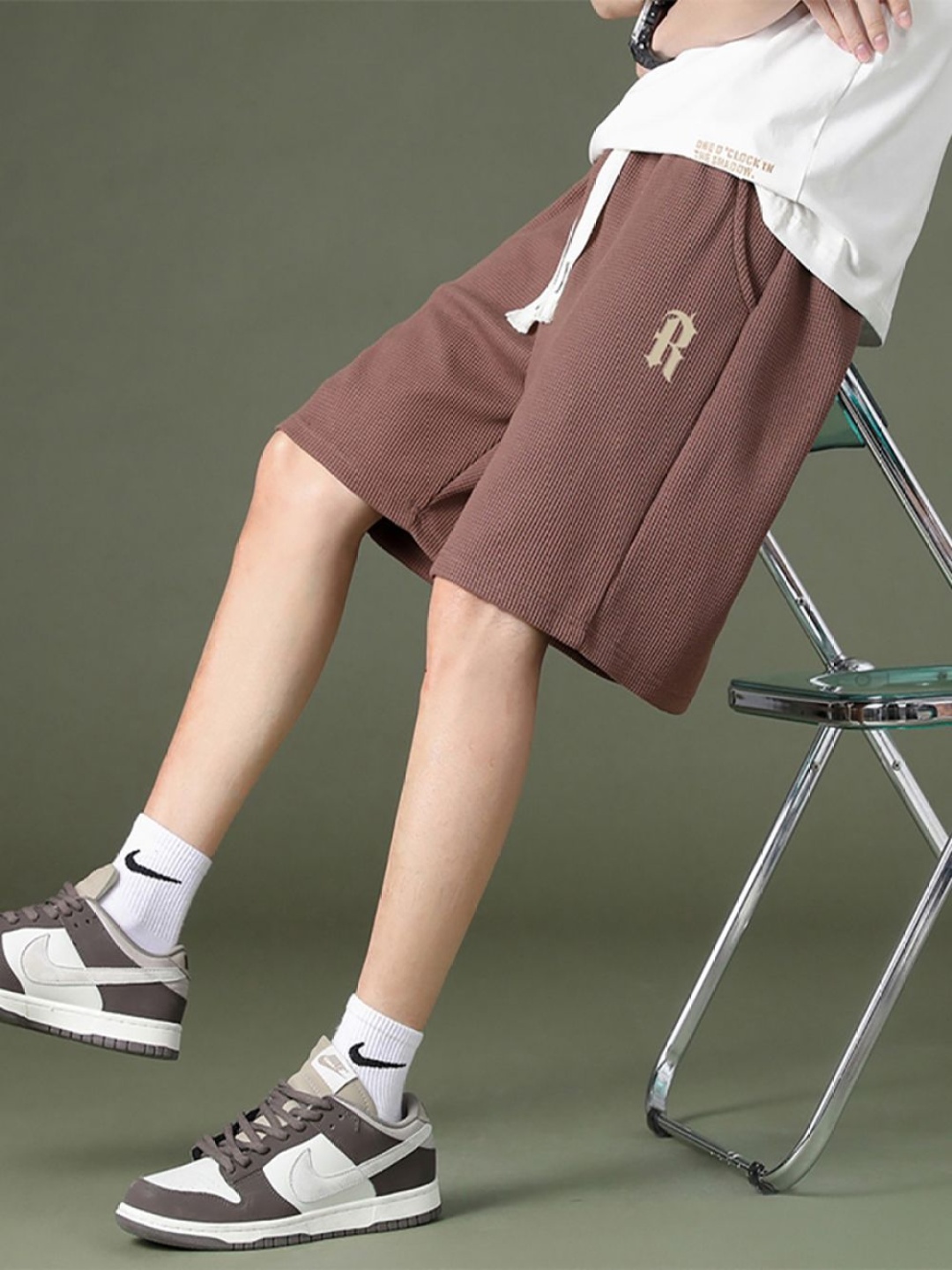 

StyleCast x Revolte Men Shorts, Coffee brown