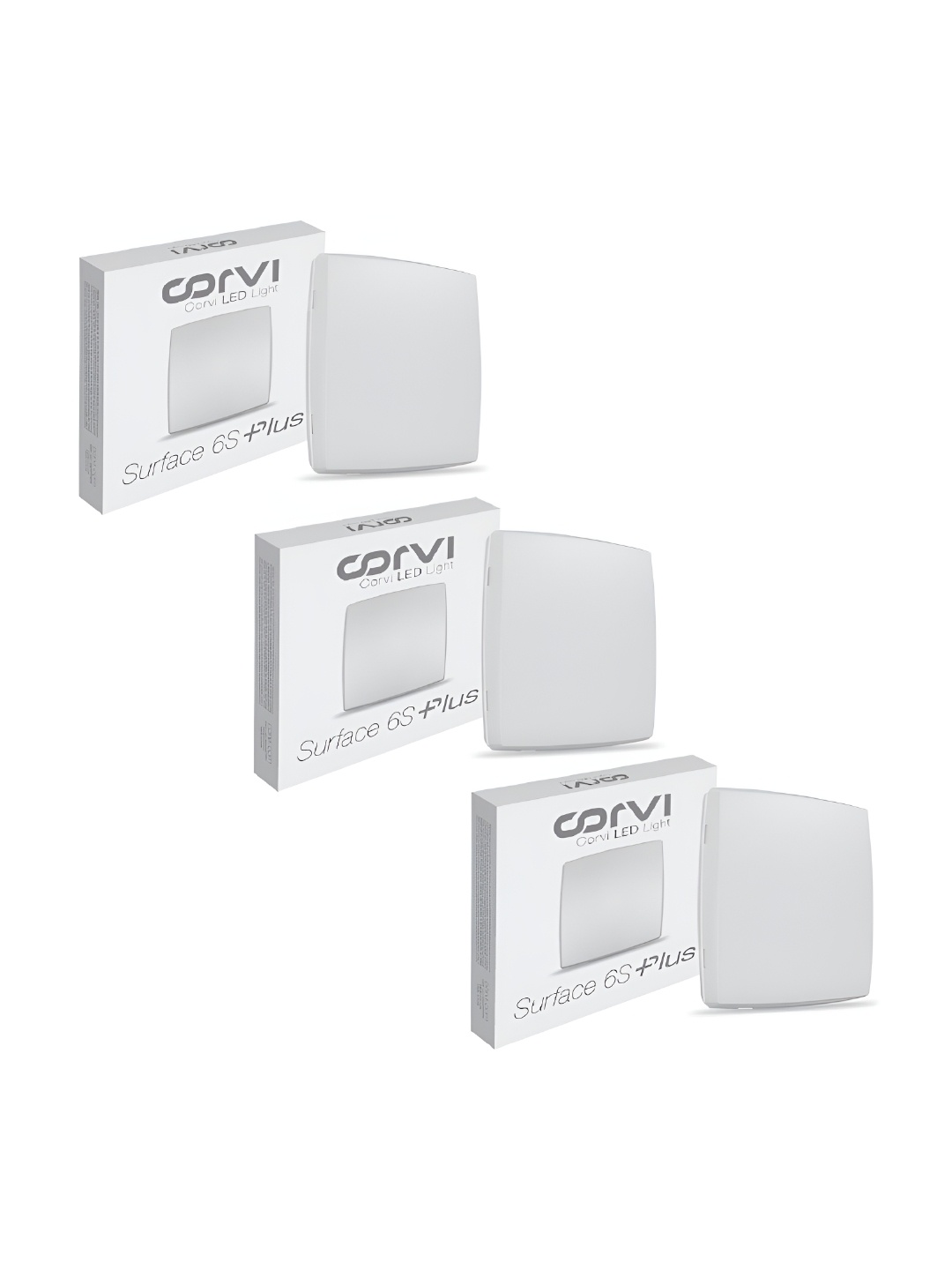 

Corvi White 3 Pieces LED Surface 6S Square 15W Dimmable & Driverless Ceiling Panel Lights