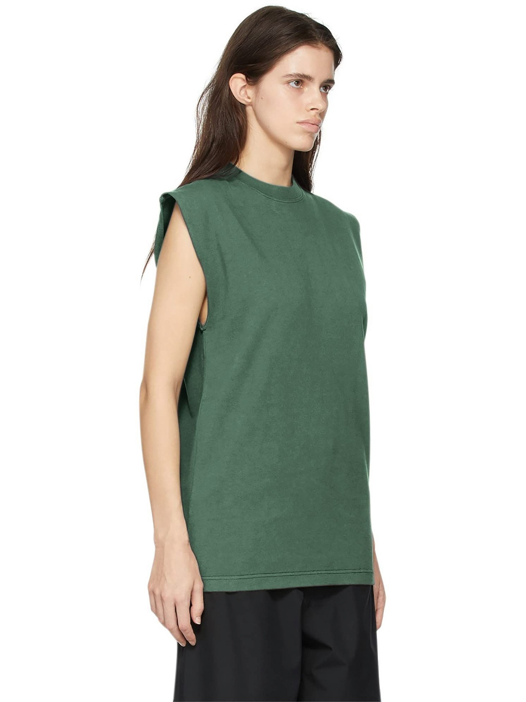 

NOTWILD Women Solid Extended Sleeves Cotton Longline T-shirt, Green