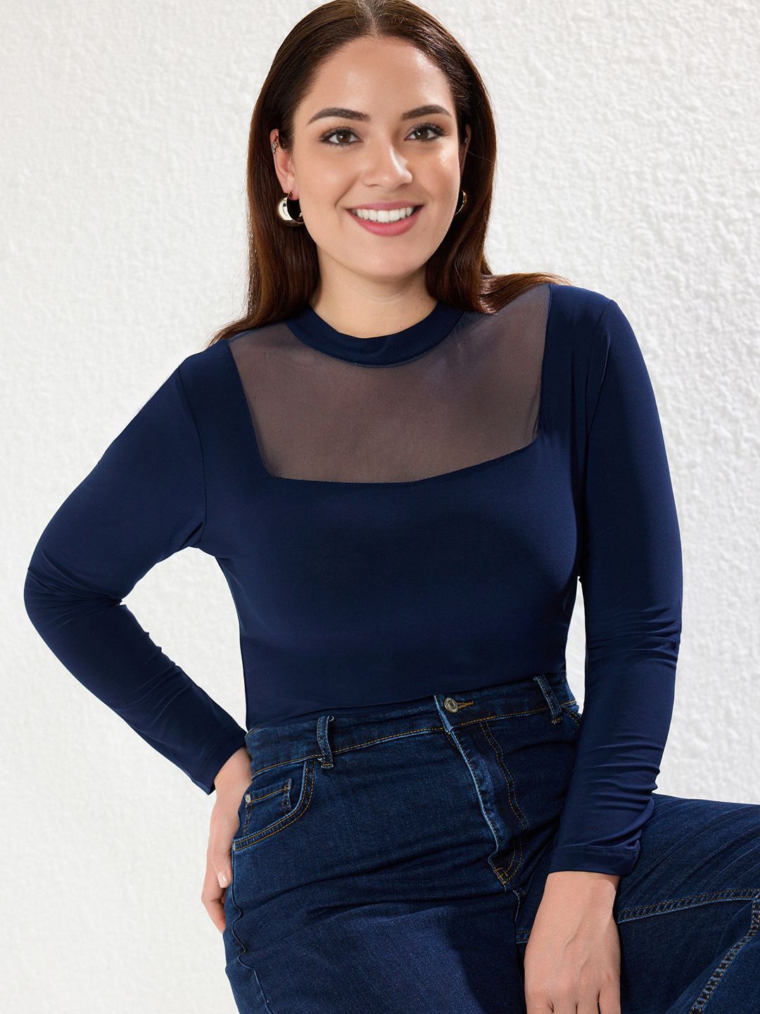 

Trendyol Boat Neck Long Sleeves Bodysuit, Blue