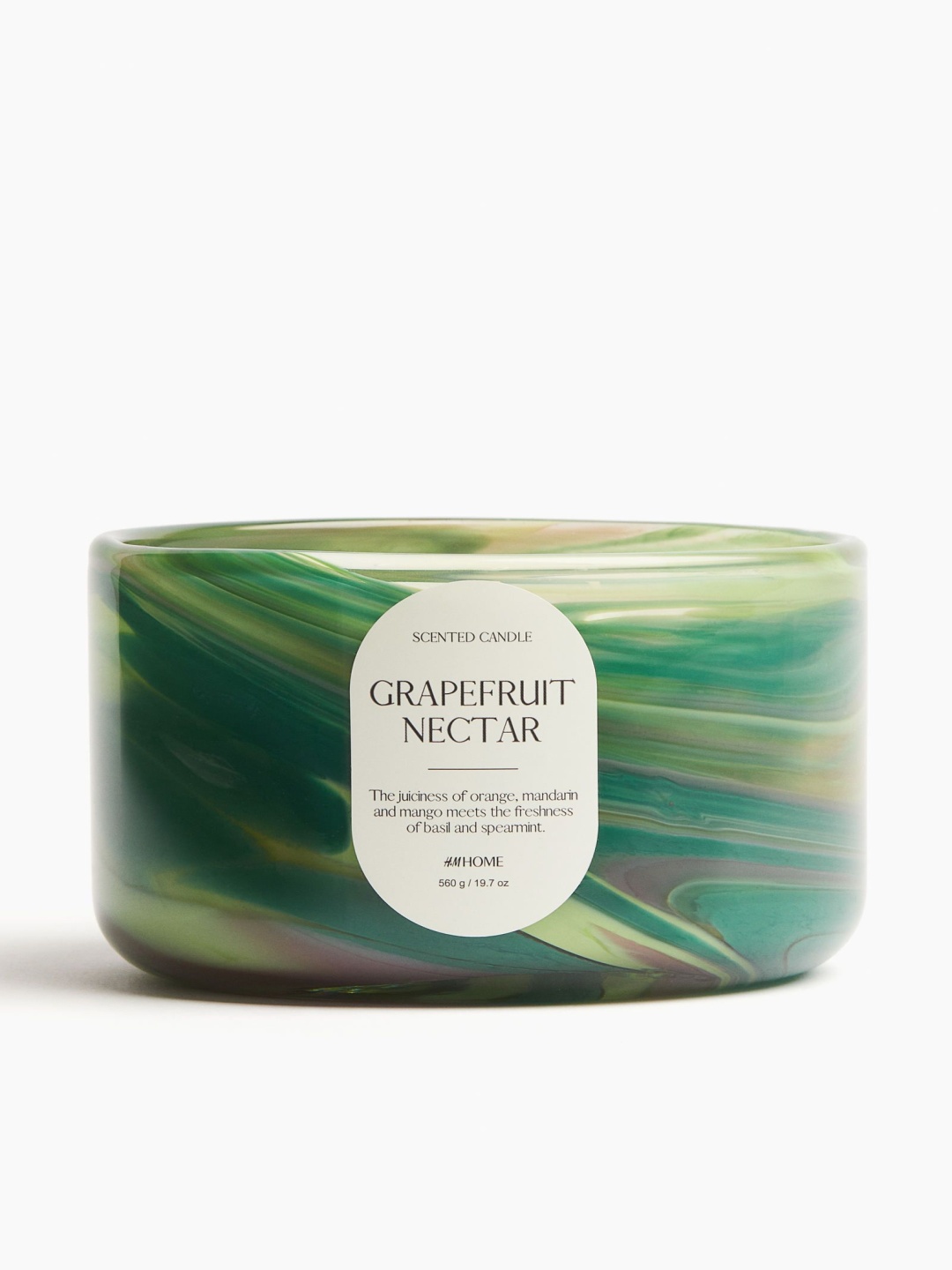 

H&M Green Large Scented Candle In Glass Holder