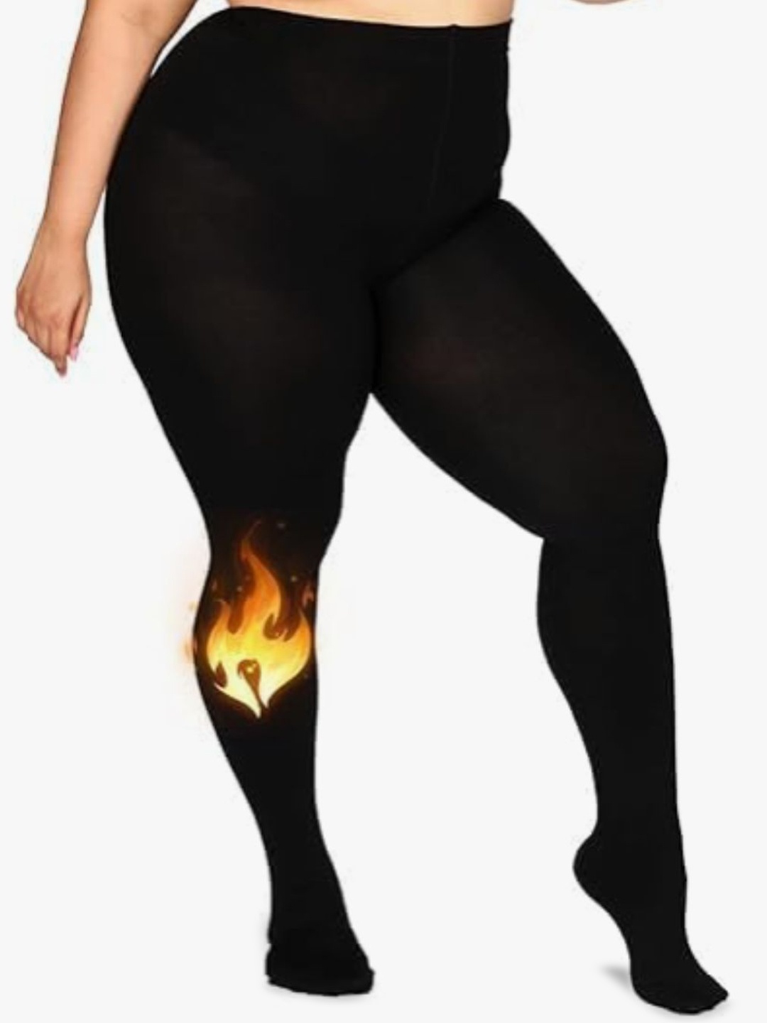 

Curves By ZeroKaata Women Plus Size High-Waist Fur-Lined Winter Stockings, Black