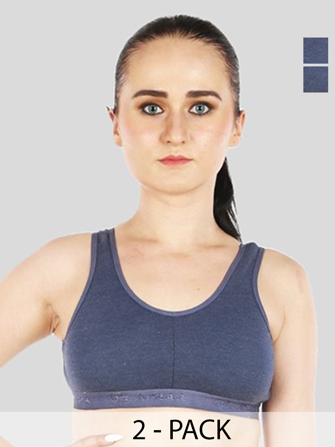 

ULLAS Women Pack Of 2 Full Coverage Non Padded Bra, Blue