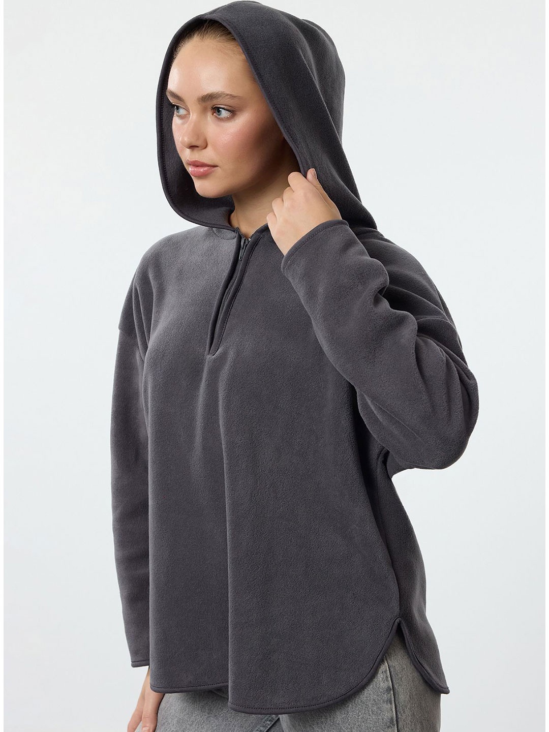 

Trendyol Women Hooded Pullover Sweatshirt, Grey