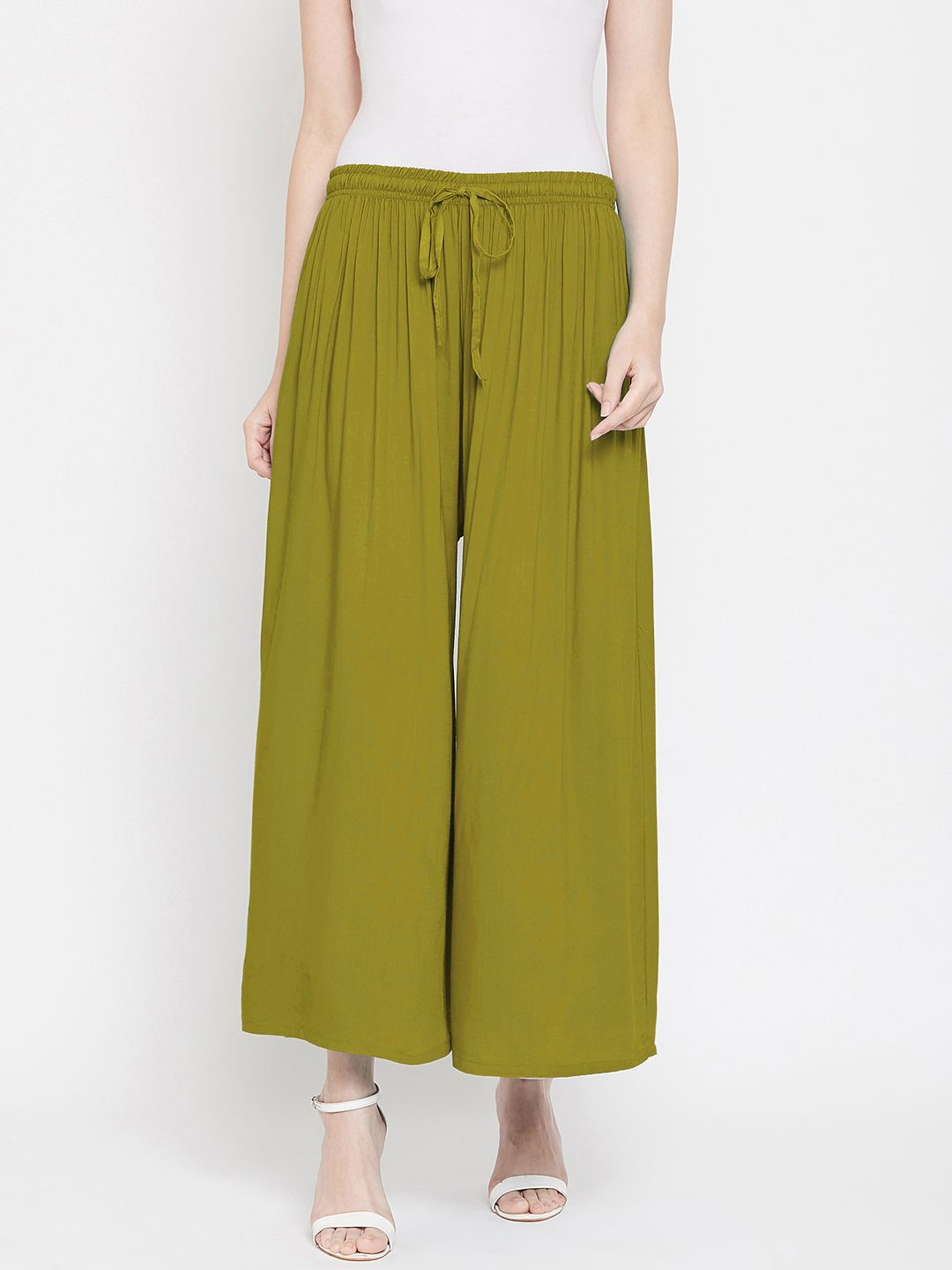 

Castle Lifestyle Women Flared Palazzos, Lime green