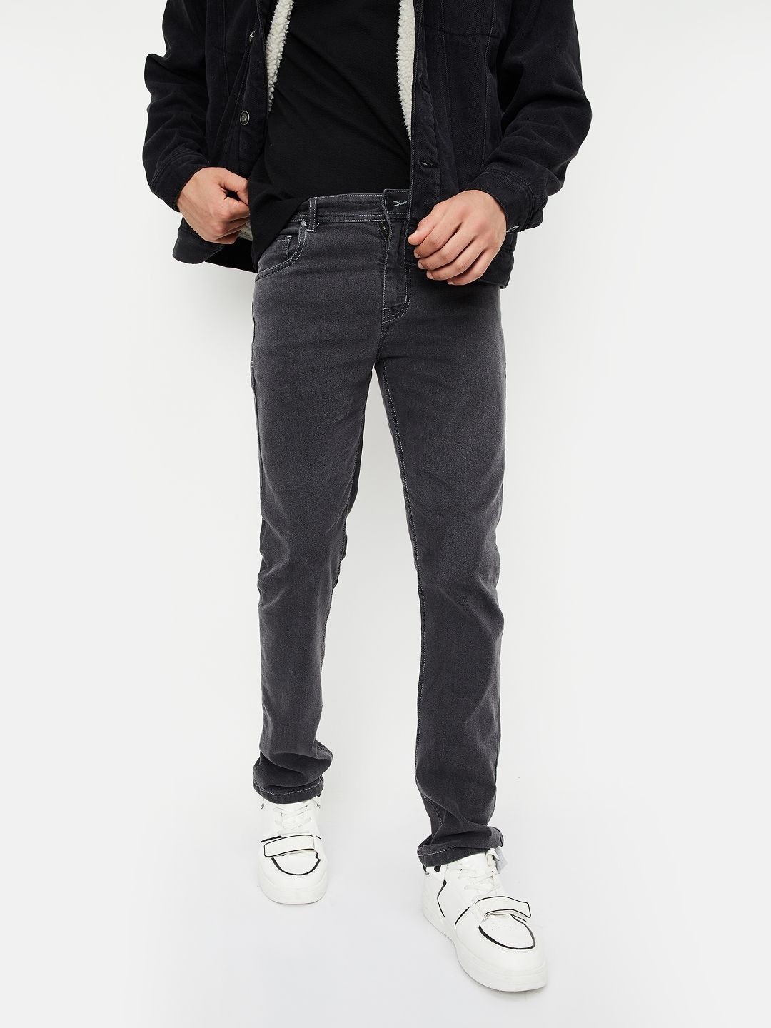 

max Men Mid-Rise Jeans, Grey