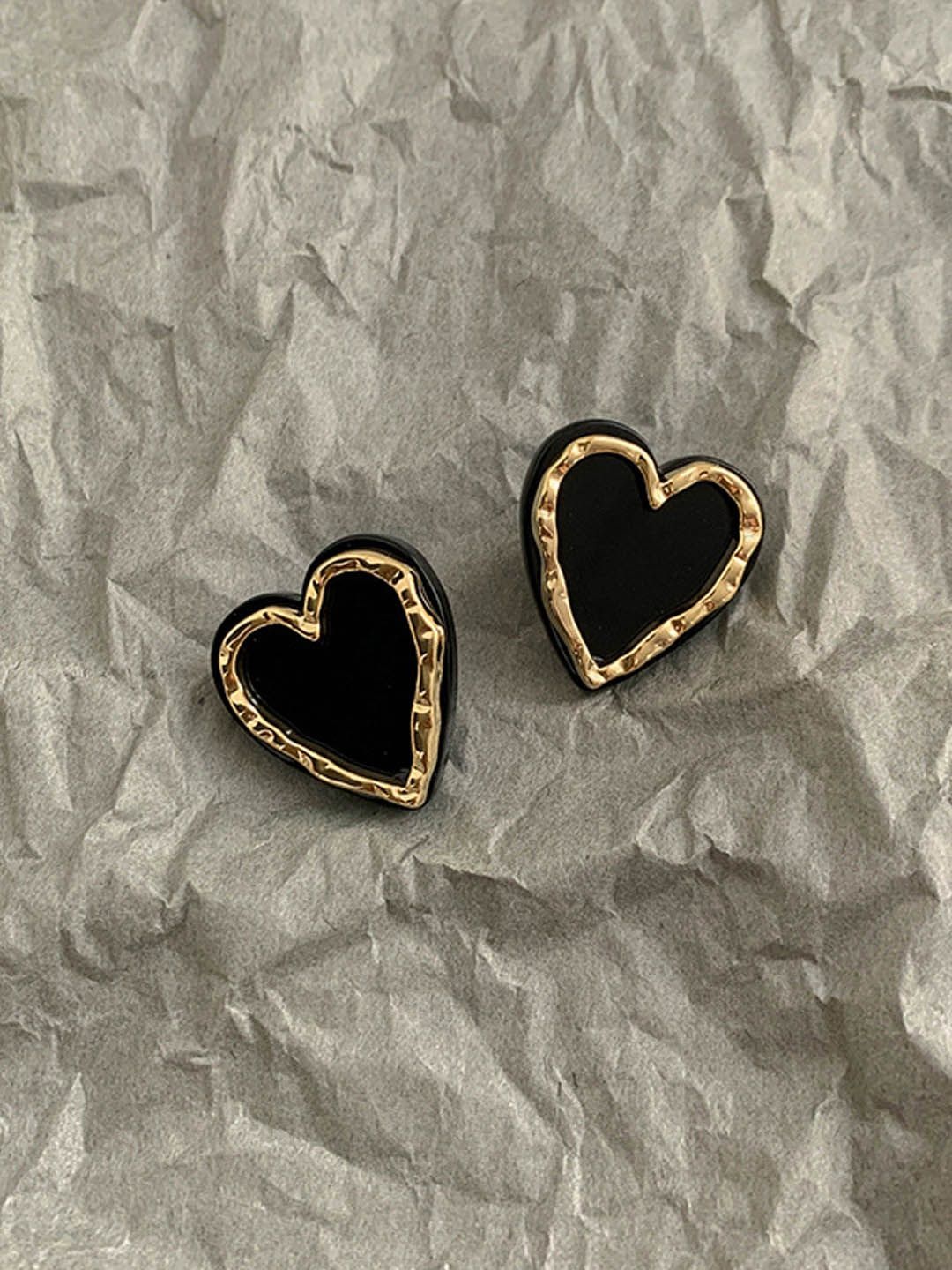 

StyleCast Heart Shaped Studs, Gold