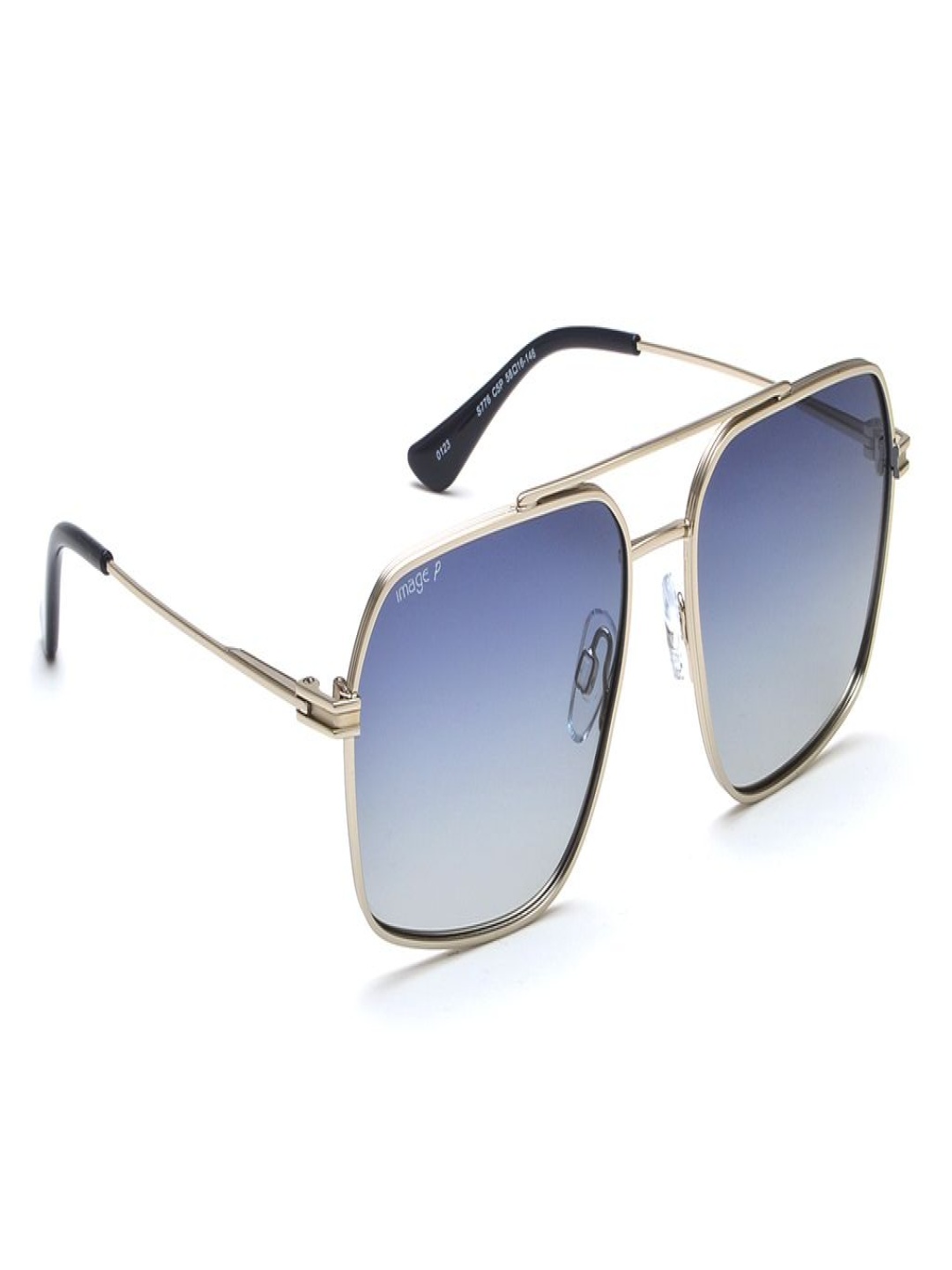 

Image Men Square Sunglasses with Polarised and UV Protected Lens IMS776C5PSG, Blue