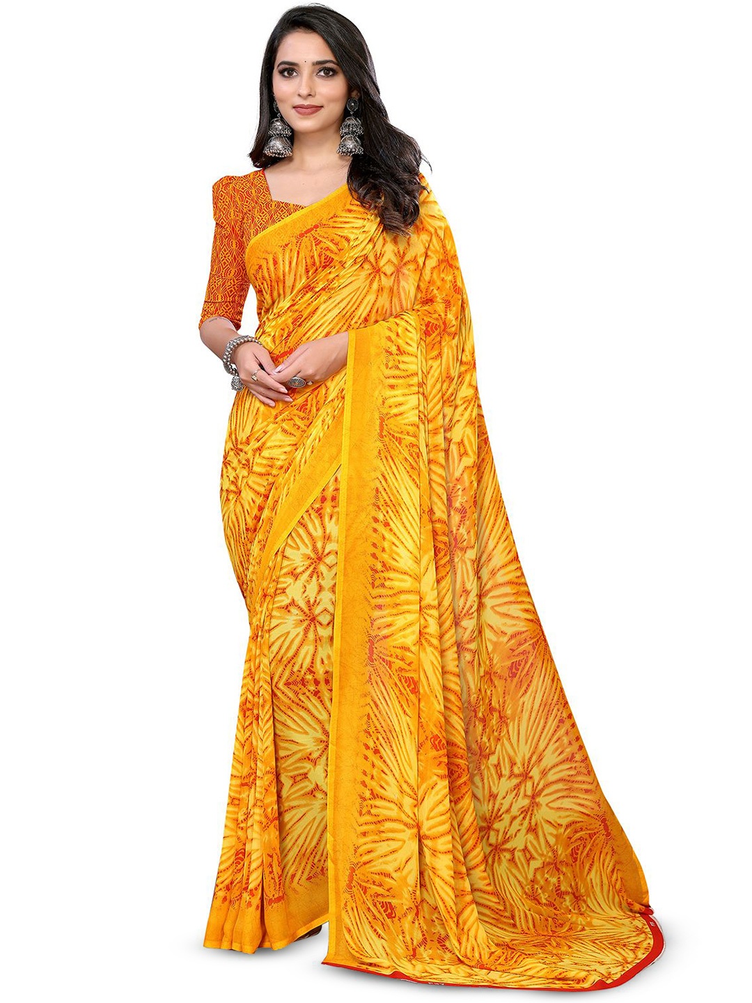 

Moda Rapido Abstract Printed Saree, Yellow